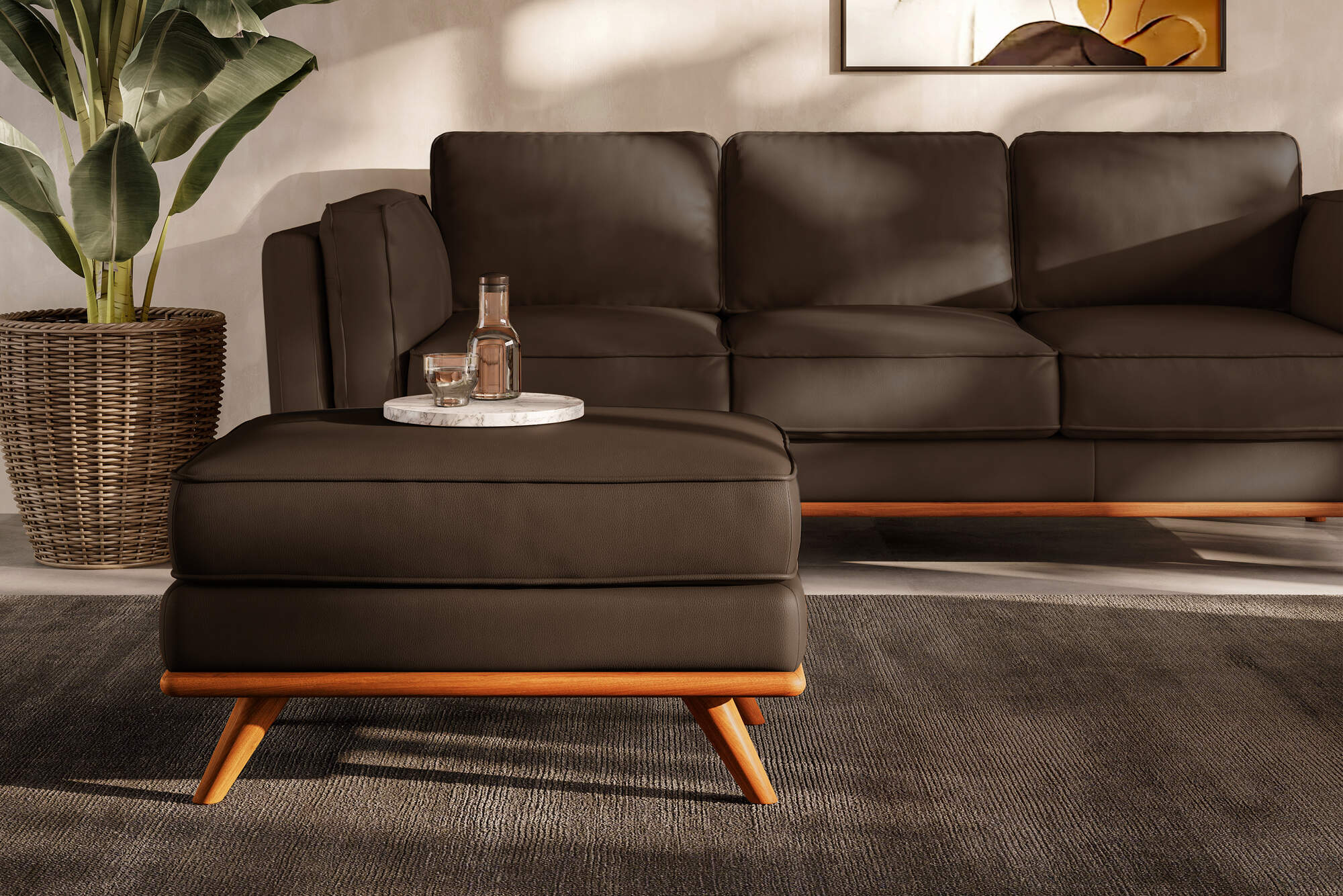 Artisan Leather Ottoman - Image 21