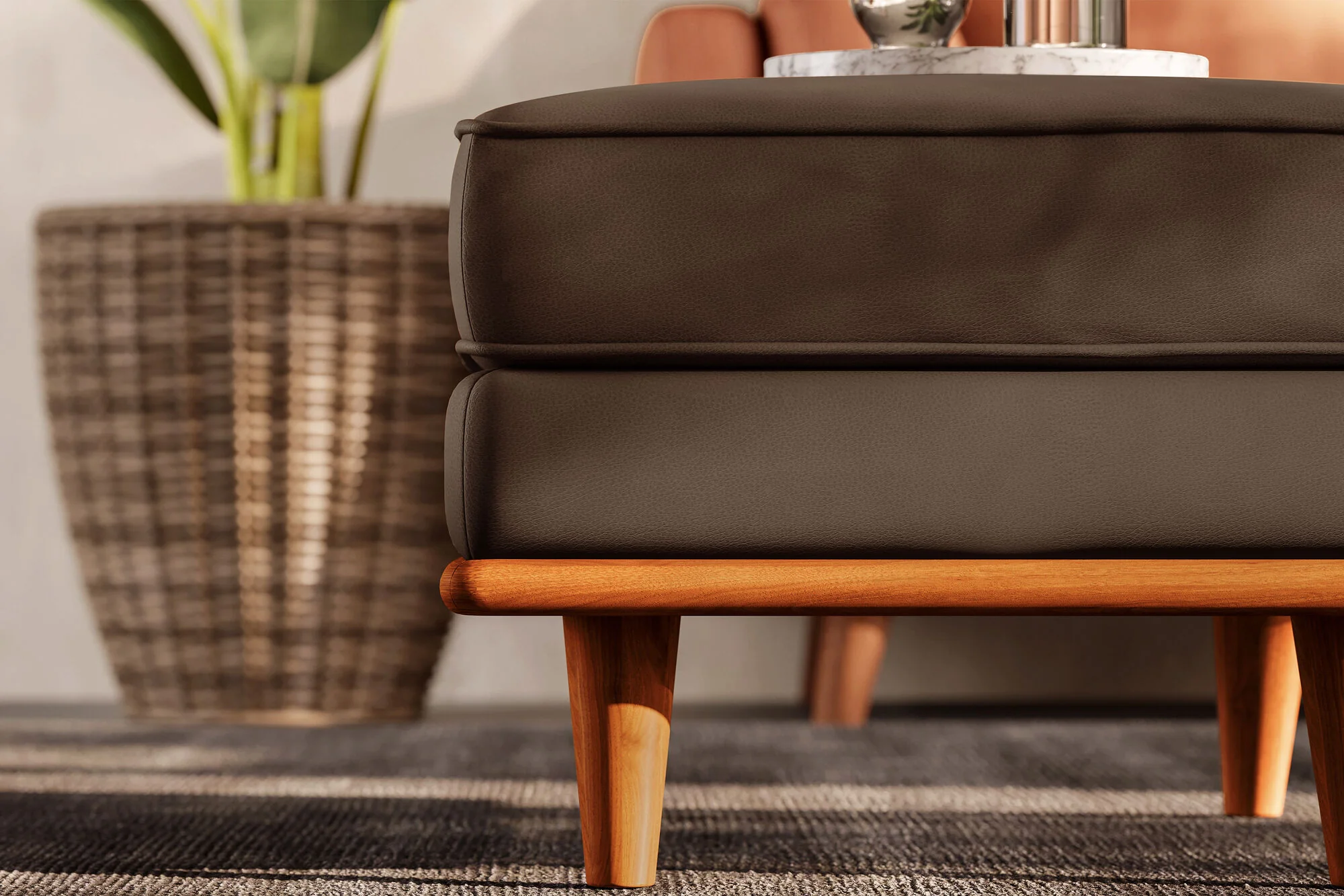 Artisan Leather Ottoman - Image 22
