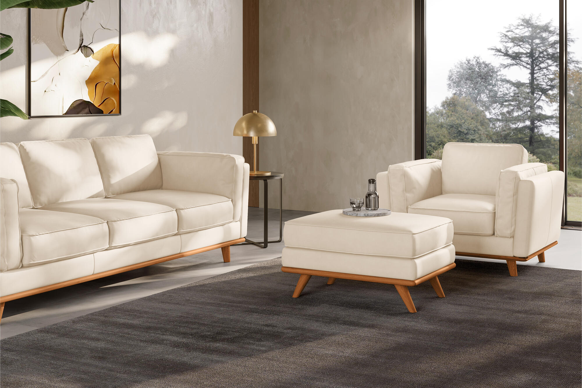 Artisan Leather Ottoman - Image 27