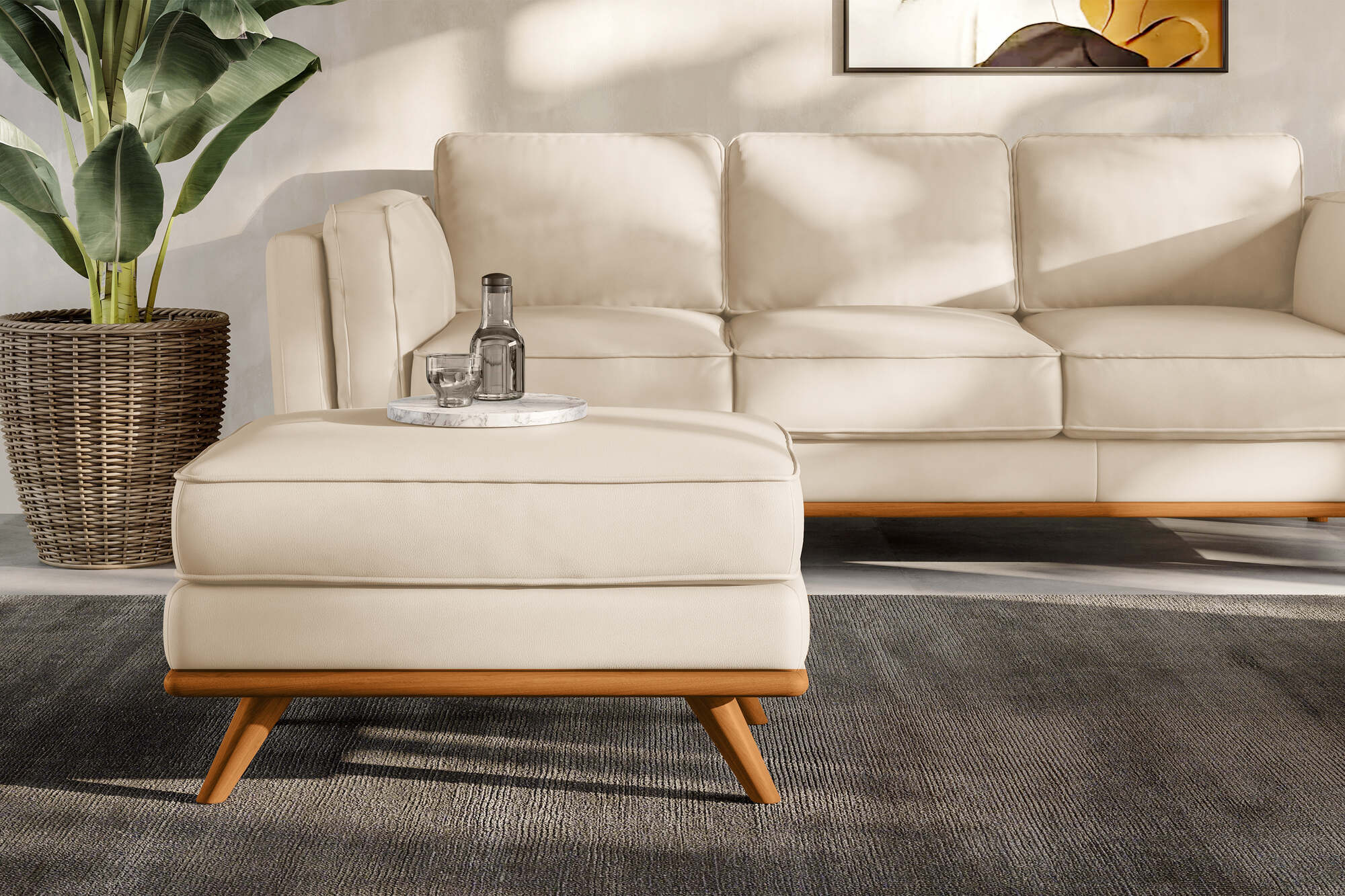 Artisan Leather Ottoman - Image 29