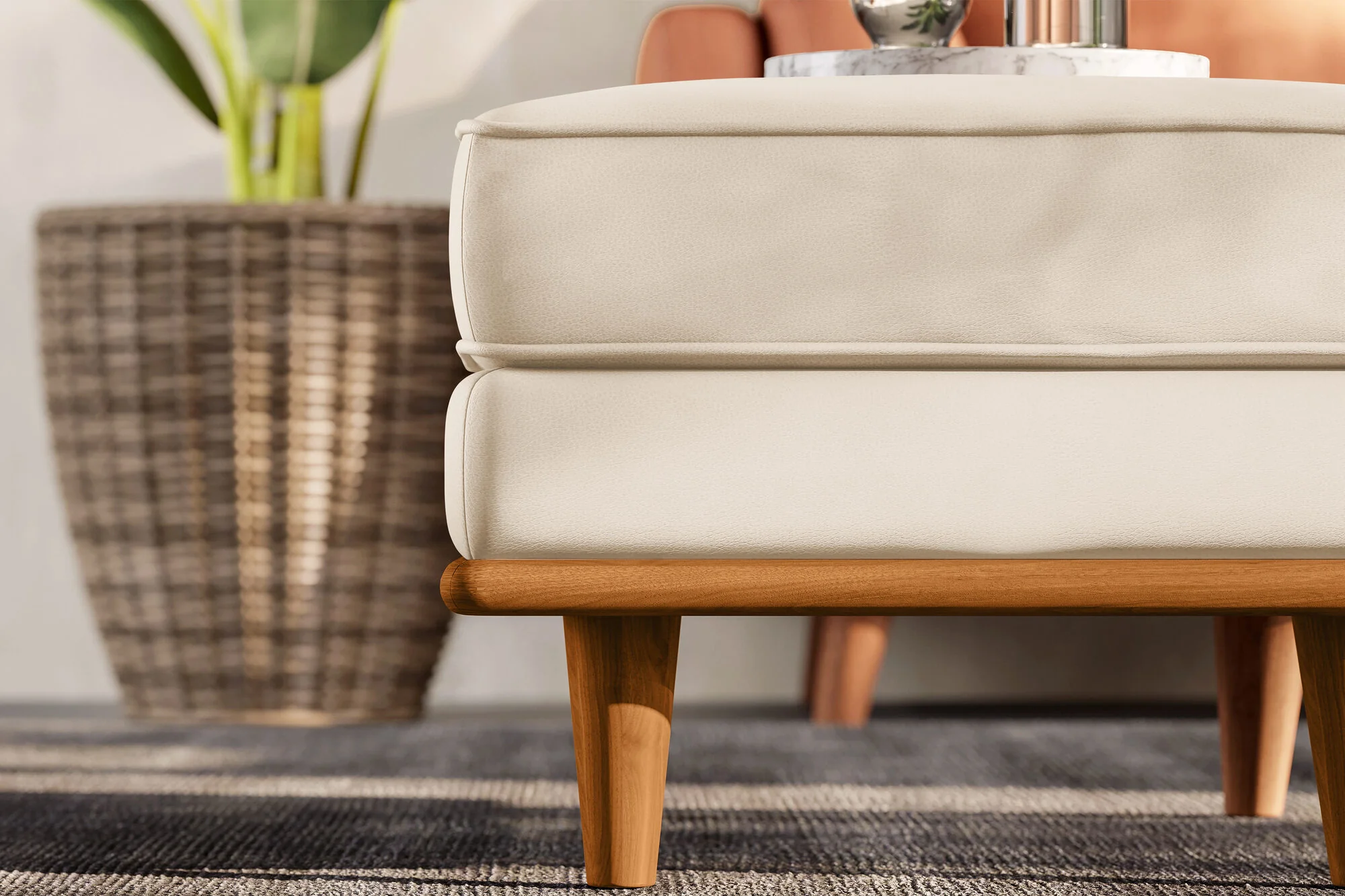 Artisan Leather Ottoman - Image 30