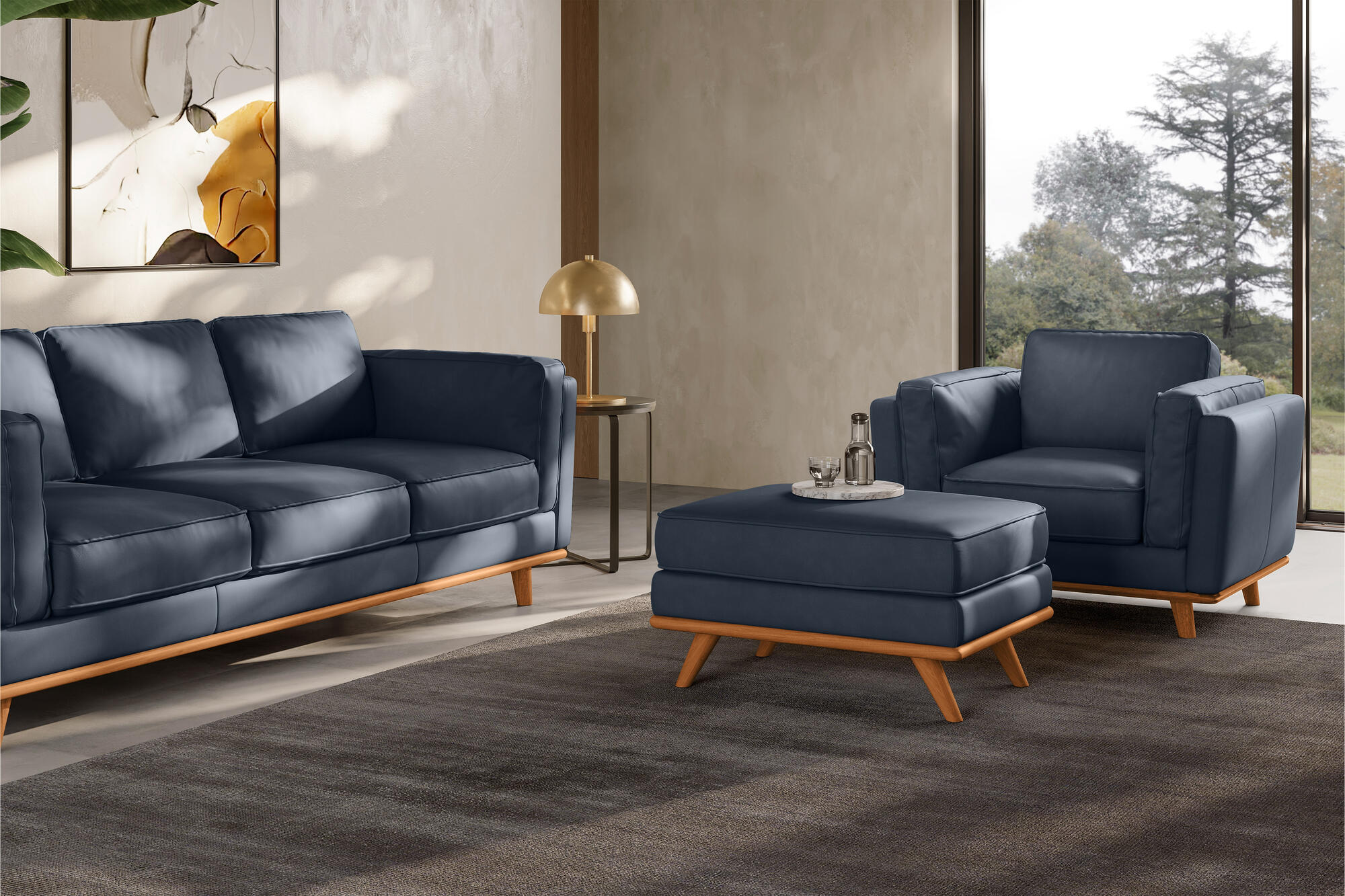 Artisan Leather Ottoman - Image 35