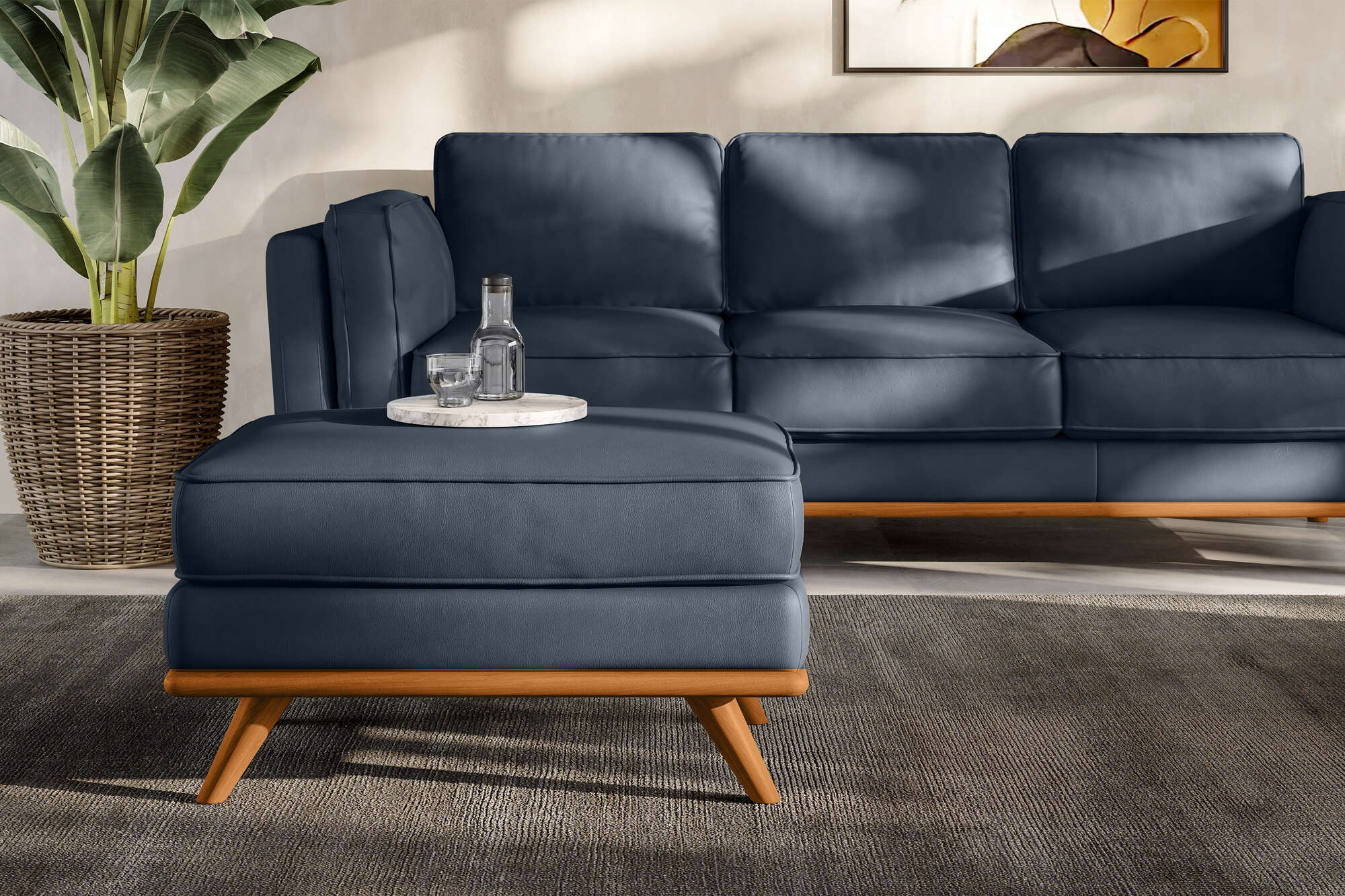 Artisan Leather Ottoman - Image 37