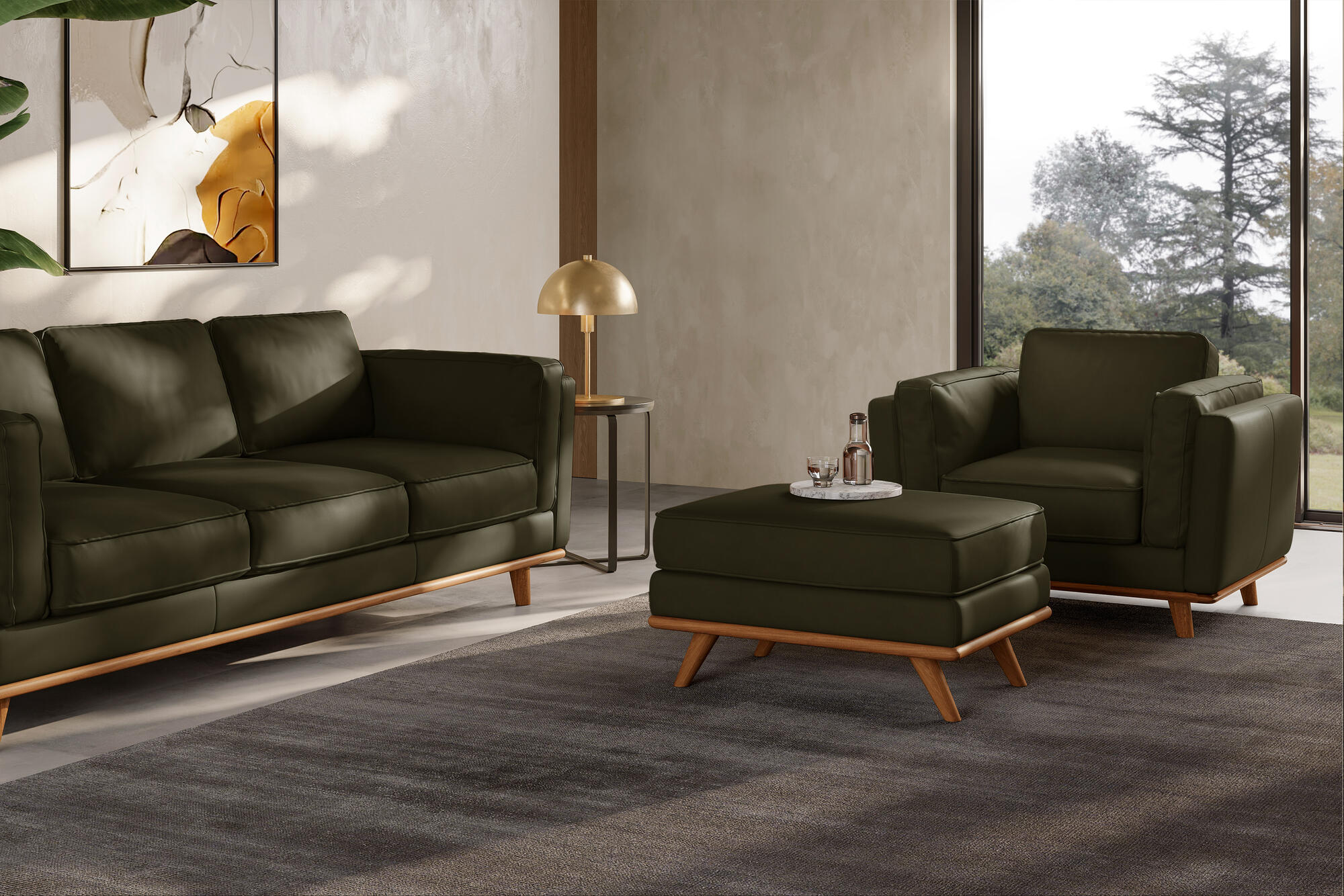 Artisan Leather Ottoman - Image 43