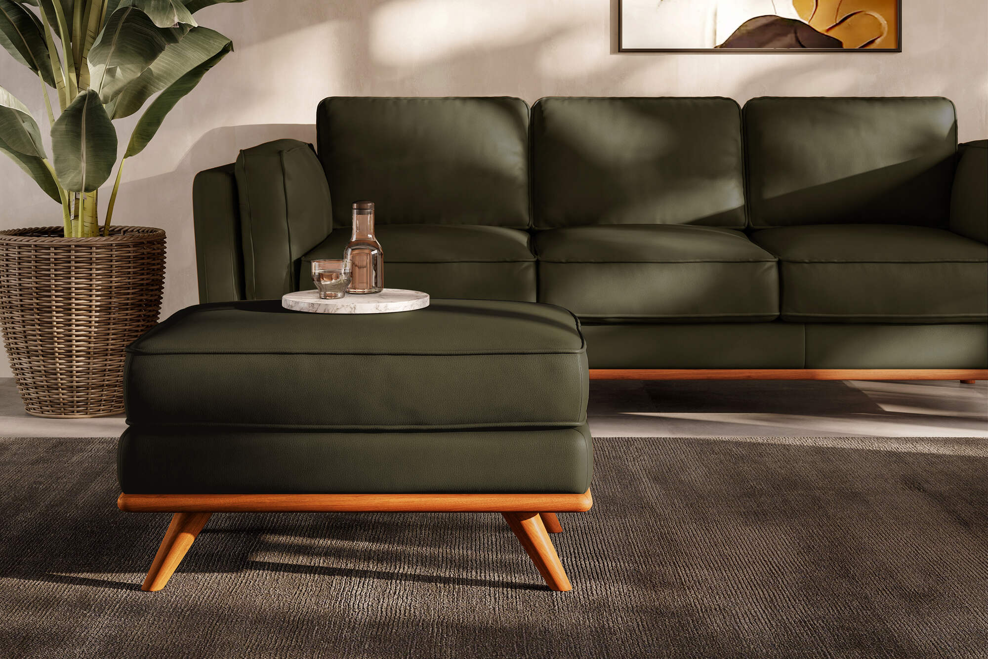 Artisan Leather Ottoman - Image 45
