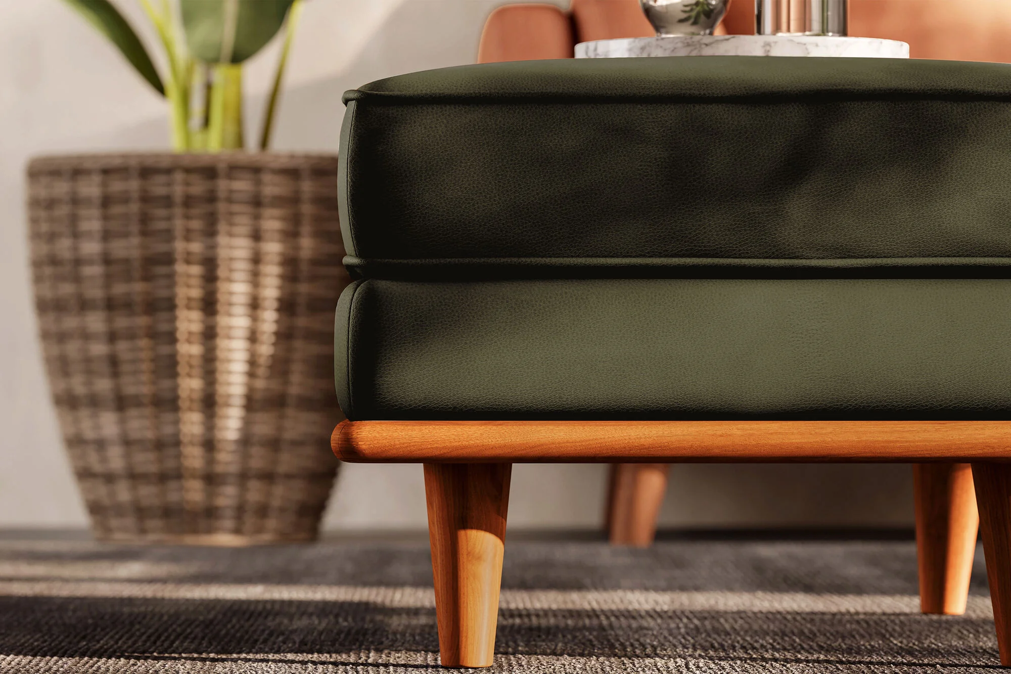 Artisan Leather Ottoman - Image 46