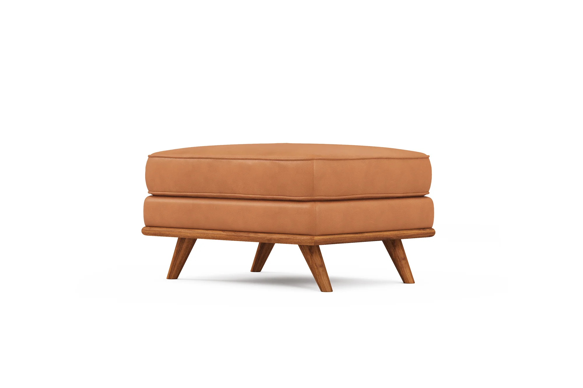 Artisan Leather Ottoman - Image 6