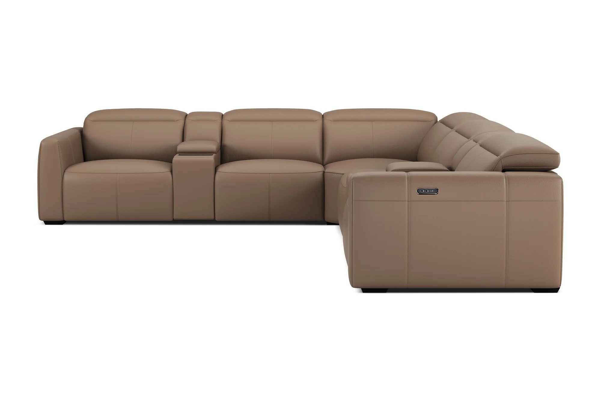 Carmen Leather Dual Recliner Corner Sectional with Console - Image 17