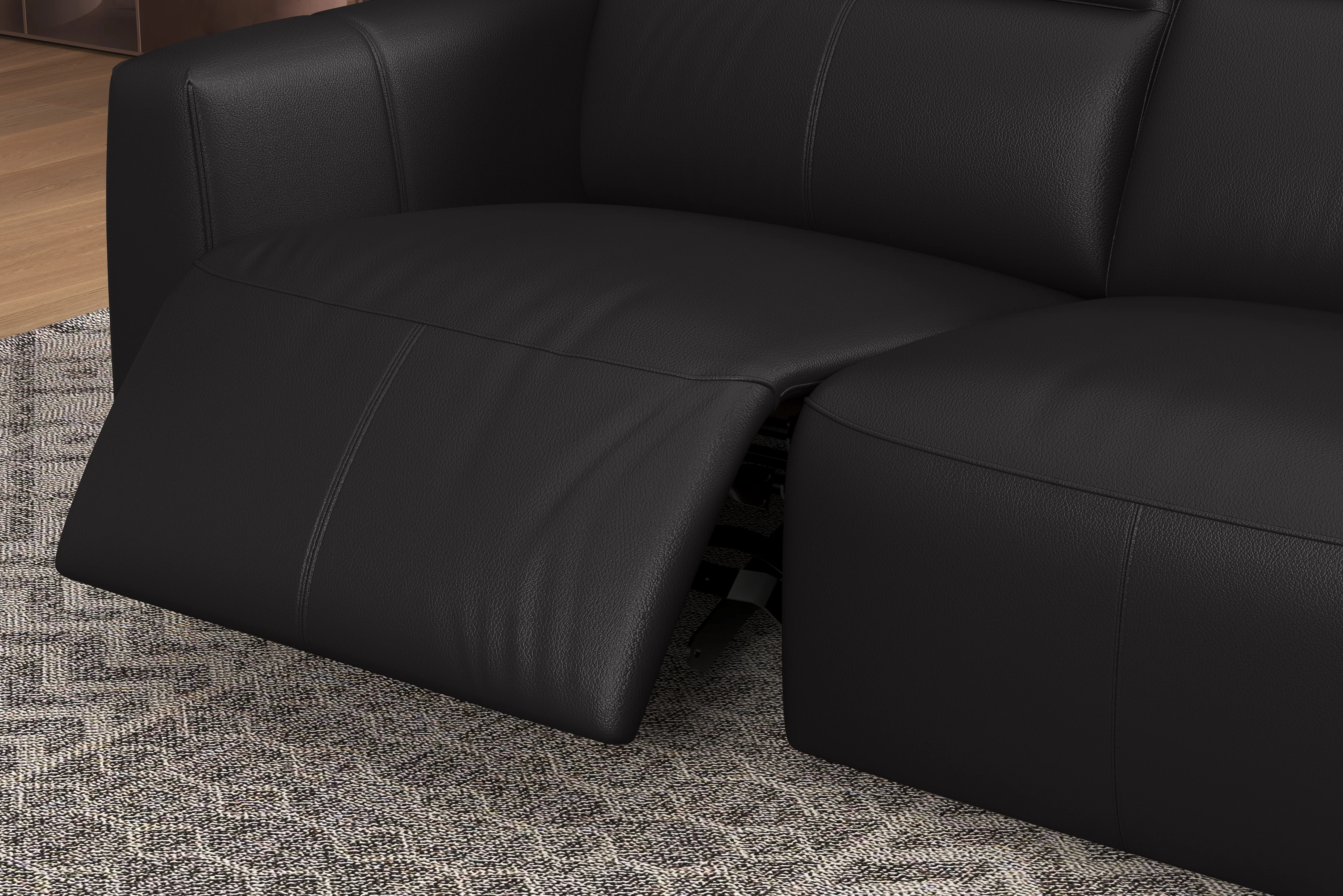 Carmen Leather Dual Recliner Corner Sectional with Console - Image 25
