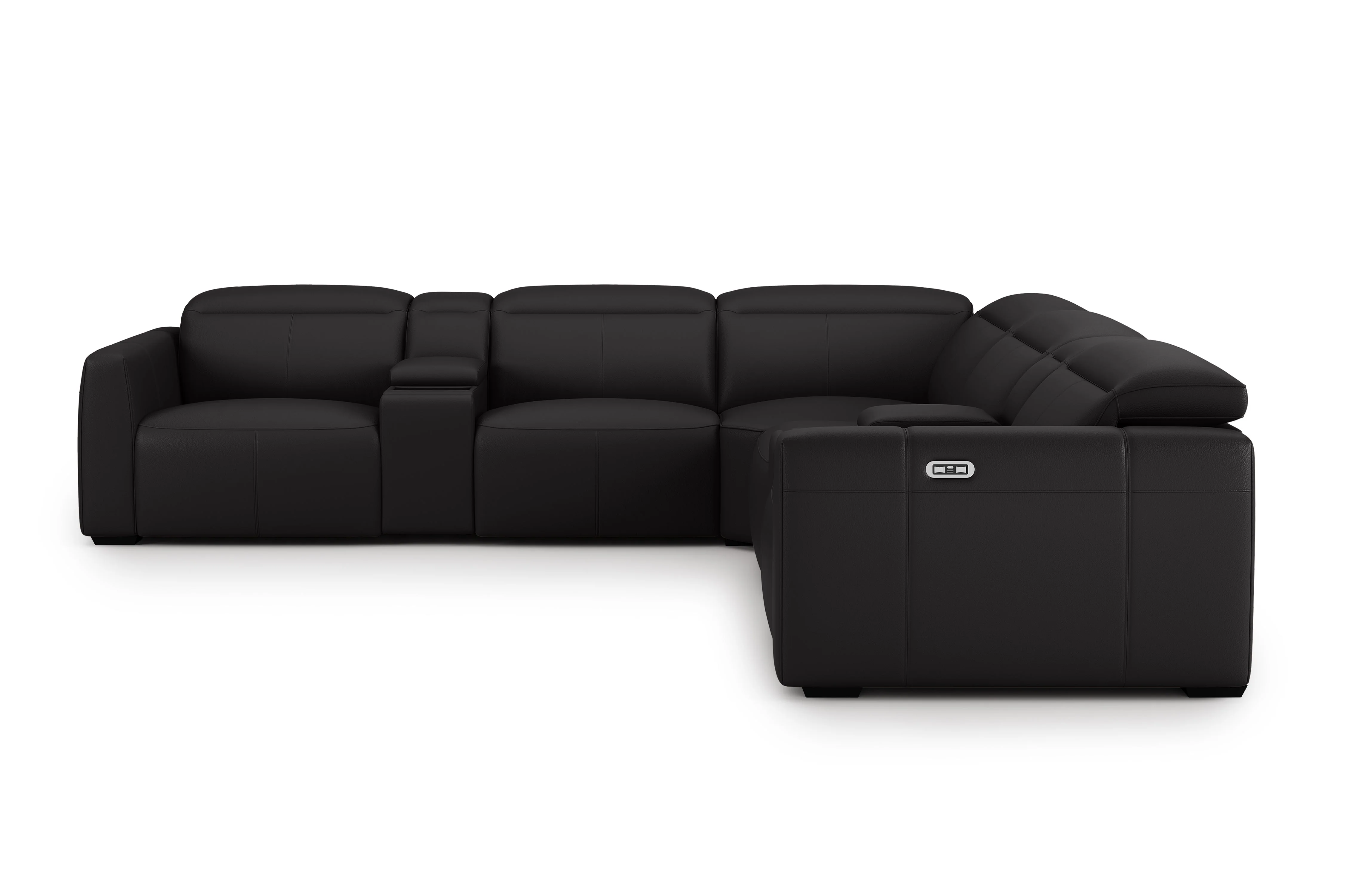 Carmen Leather Dual Recliner Corner Sectional with Console - Image 26