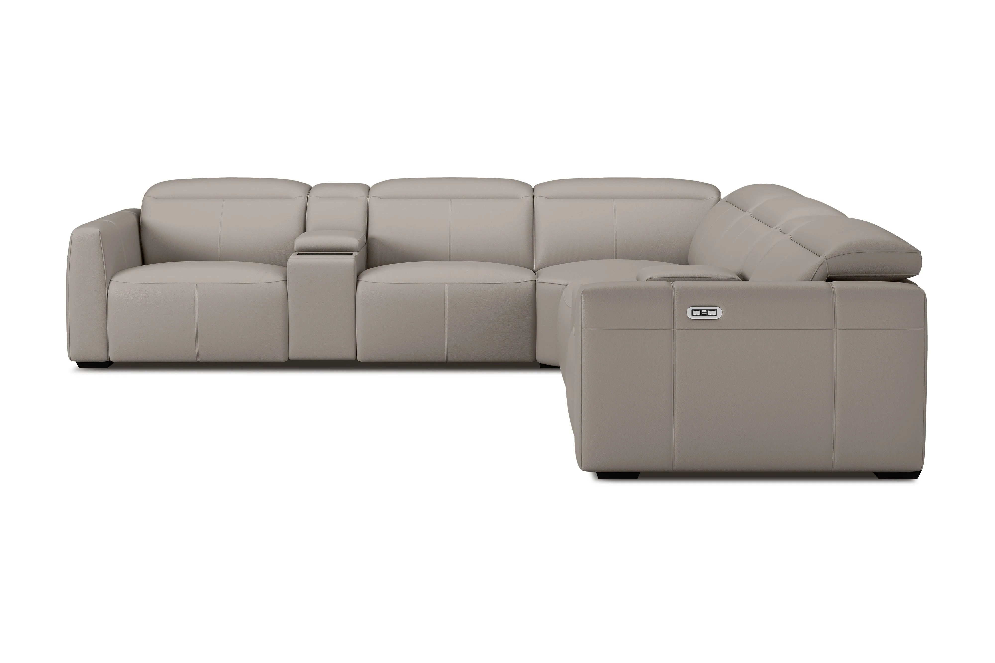 Carmen Leather Dual Recliner Corner Sectional with Console - Image 34