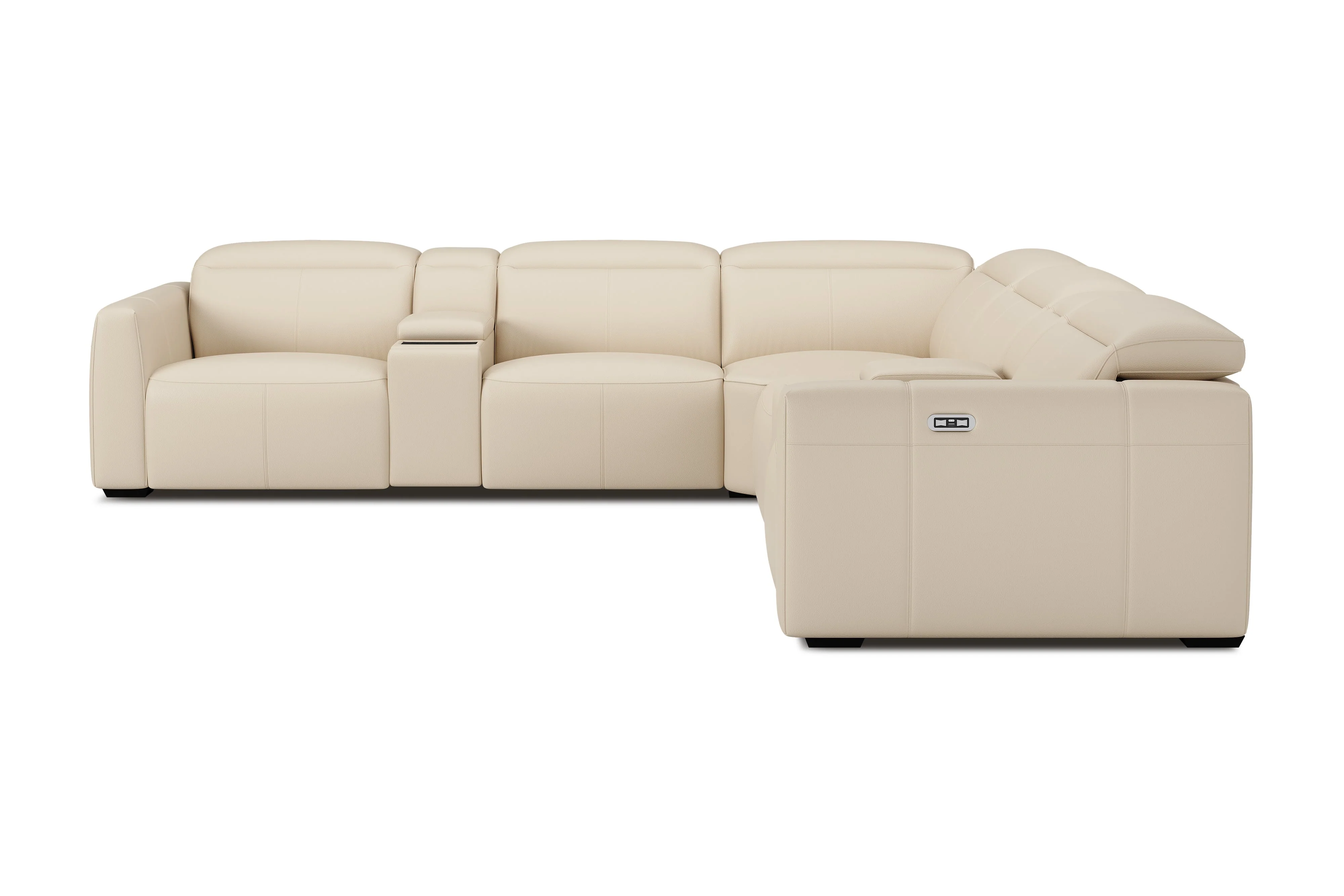 Carmen Leather Dual Recliner Corner Sectional with Console - Image 8
