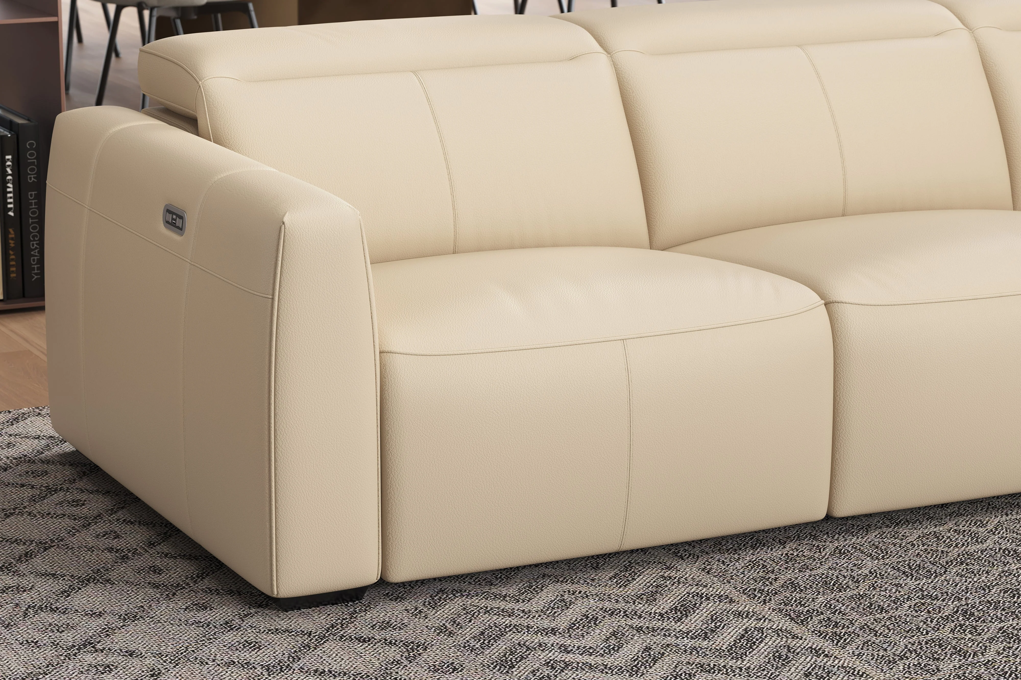 Carmen Leather Dual Recliner Corner Sectional - Image 6