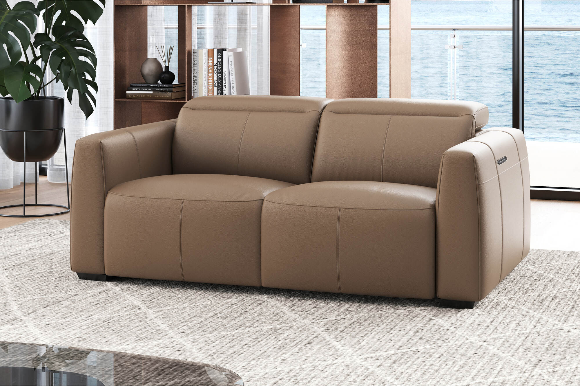 Carmen Leather Dual Recliner Lounge - Image 12
