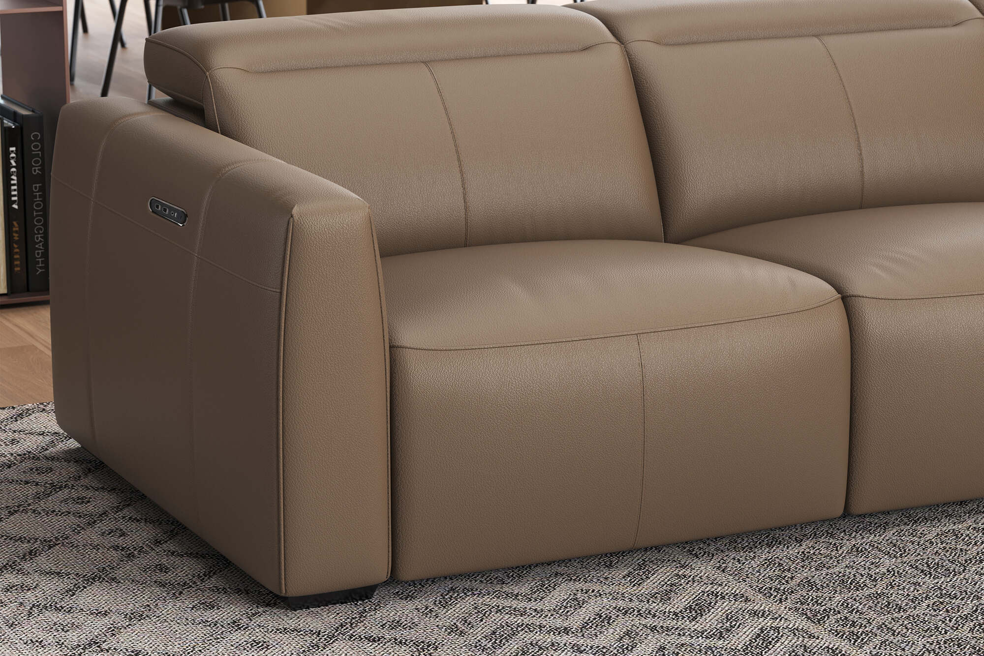 Carmen Leather Dual Recliner Lounge - Image 15