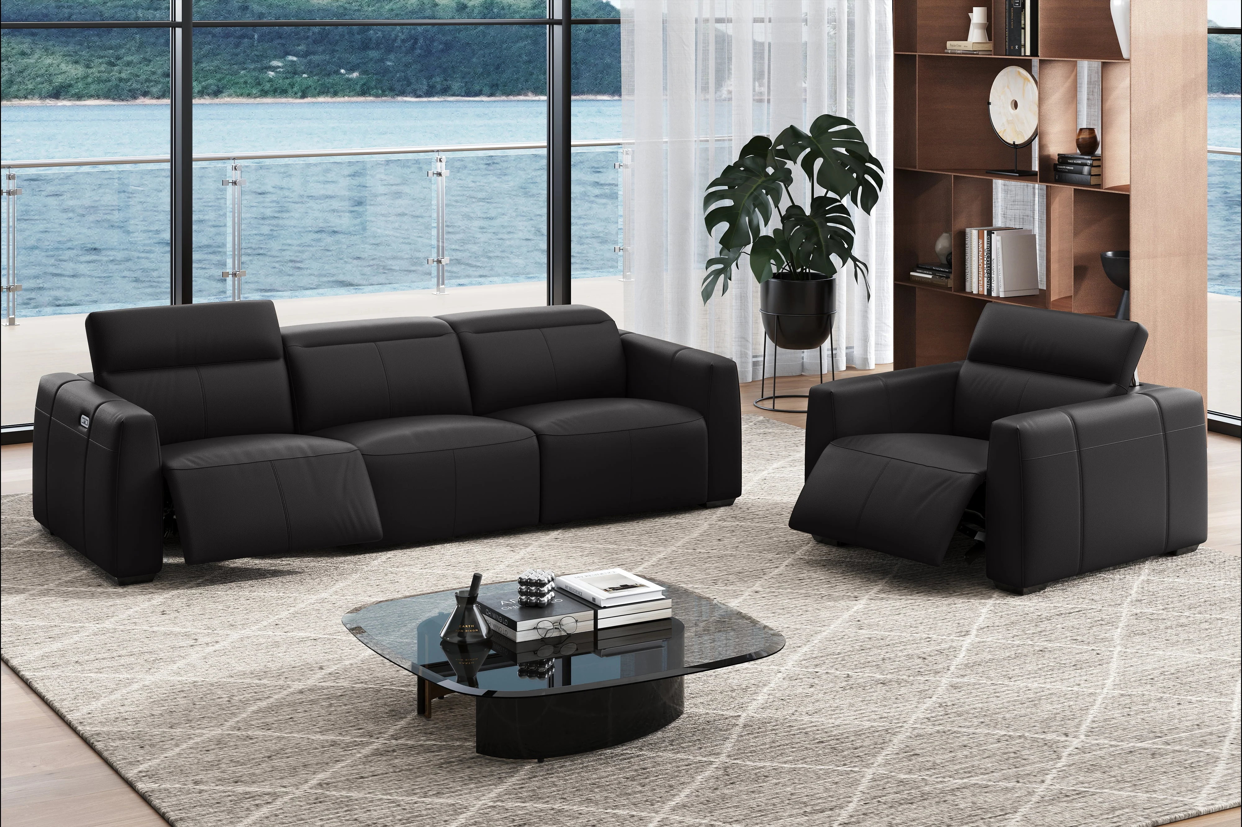 Carmen Leather Dual Recliner Lounge - Image 21