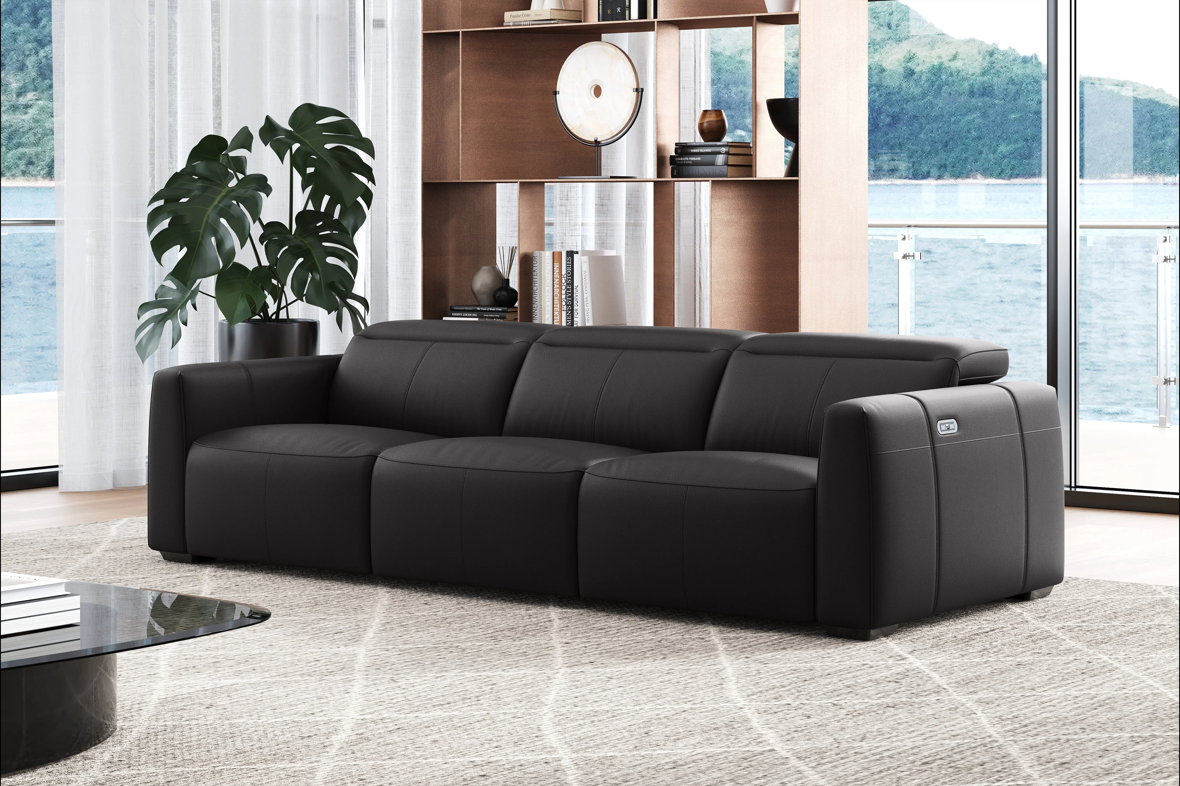 Carmen Leather Dual Recliner Lounge - Image 23