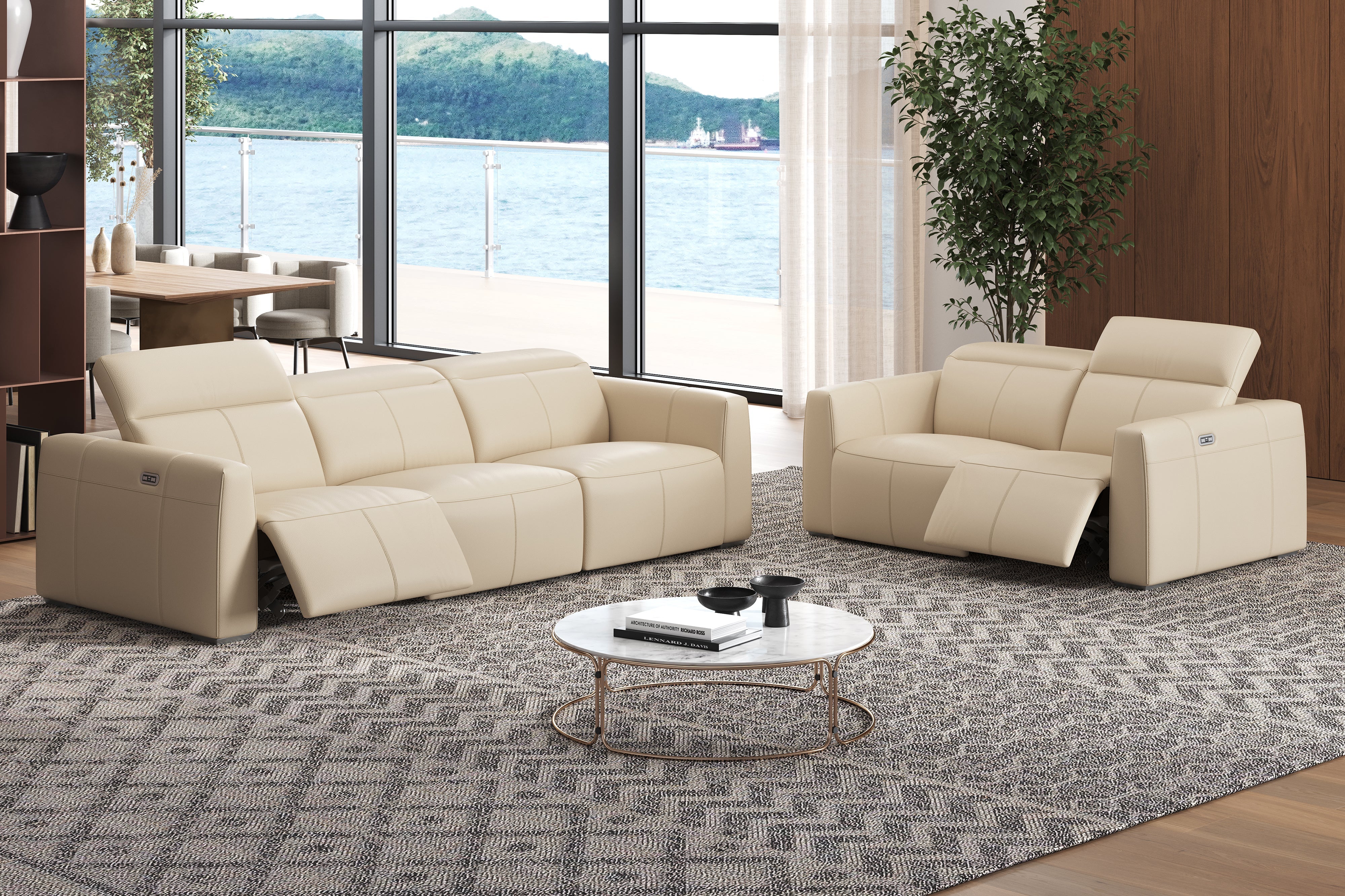 Carmen Leather Dual Recliner Lounge - Image 40
