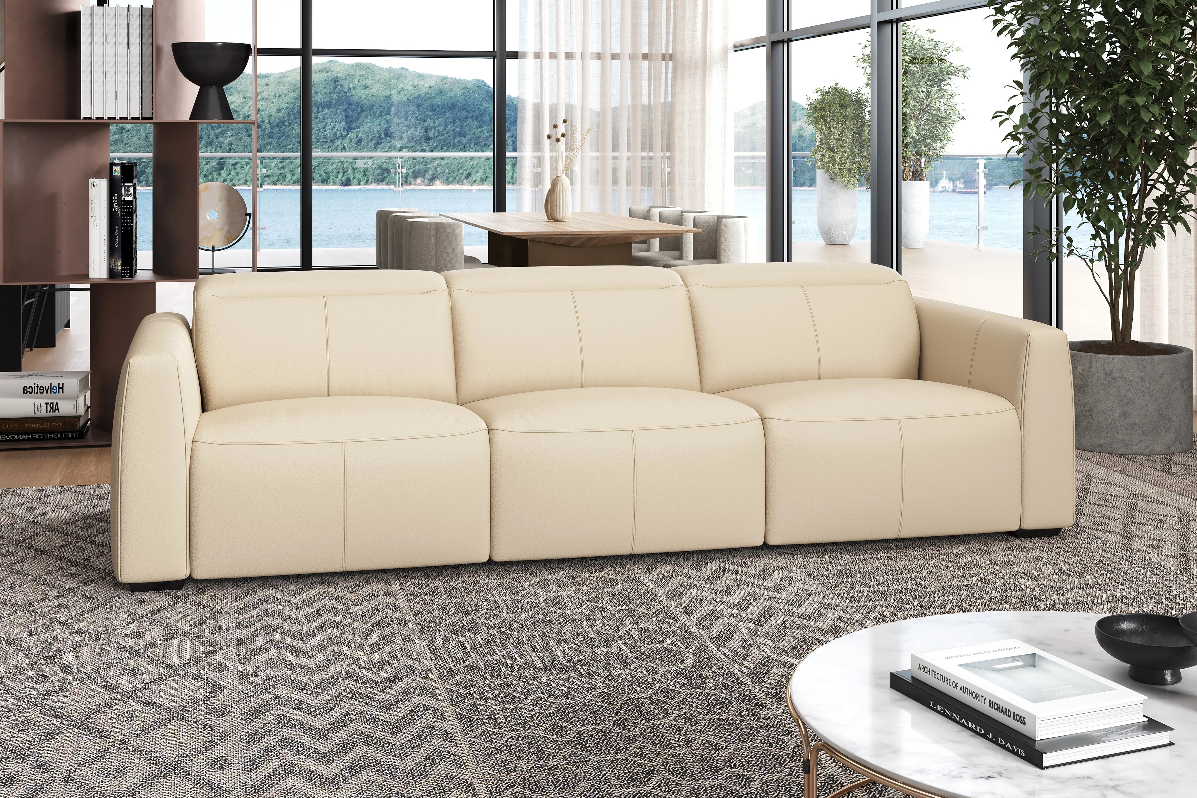 Carmen Leather Dual Recliner Lounge - Image 42