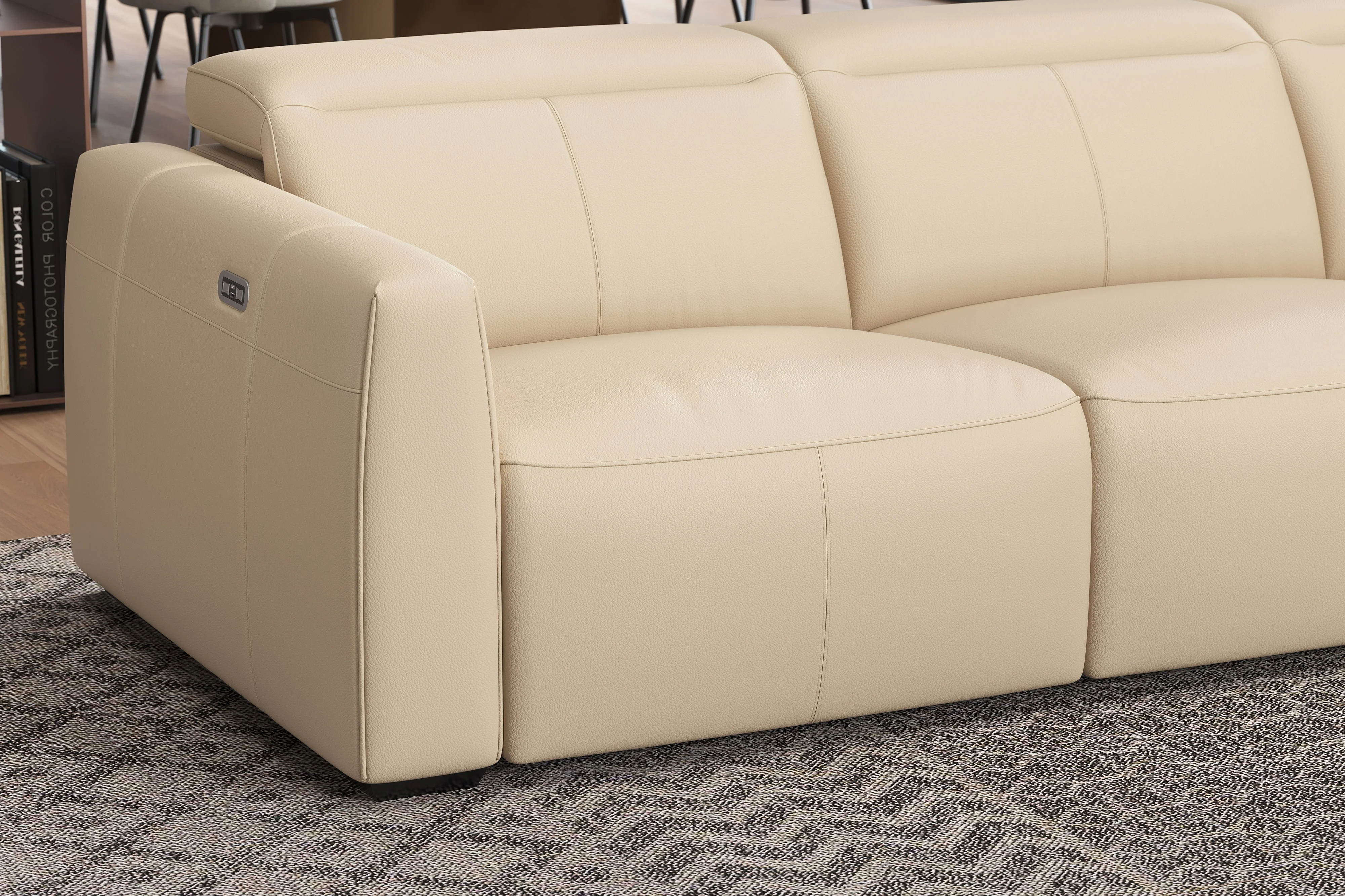 Carmen Leather Dual Recliner Lounge - Image 44