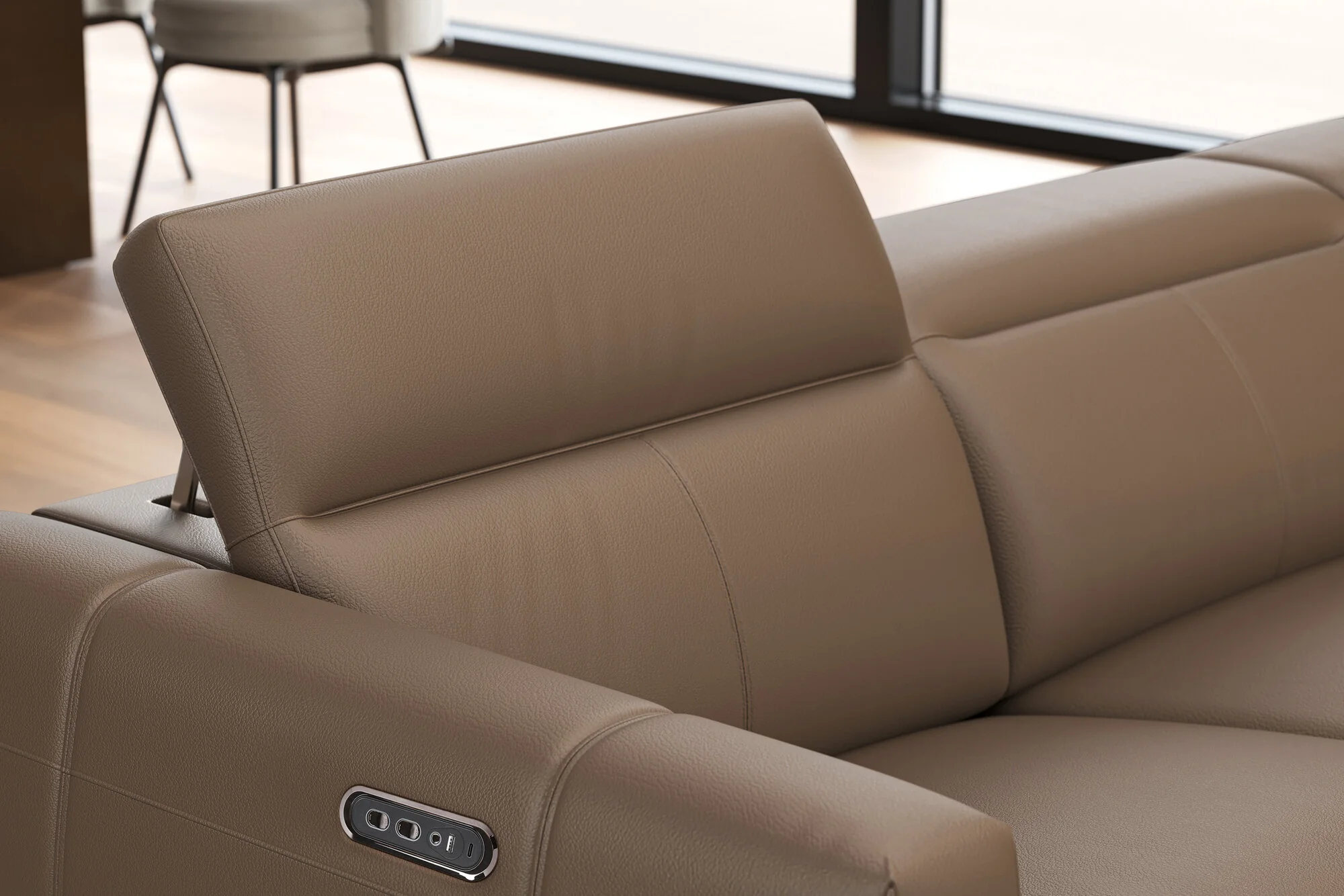 Carmen Leather Dual Recliner Lounge - Image 5