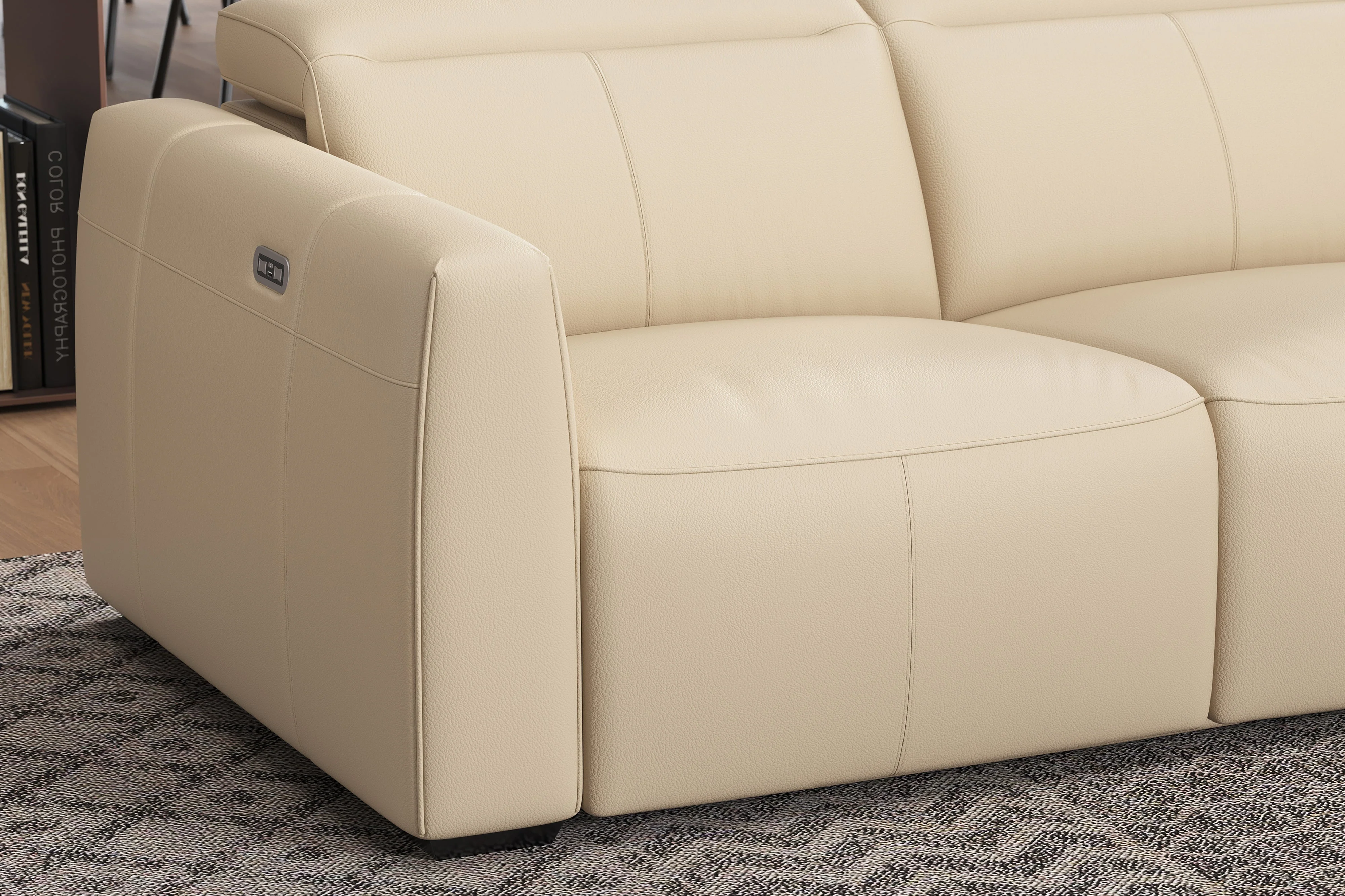 Carmen Leather Dual Recliner Lounge - Image 53