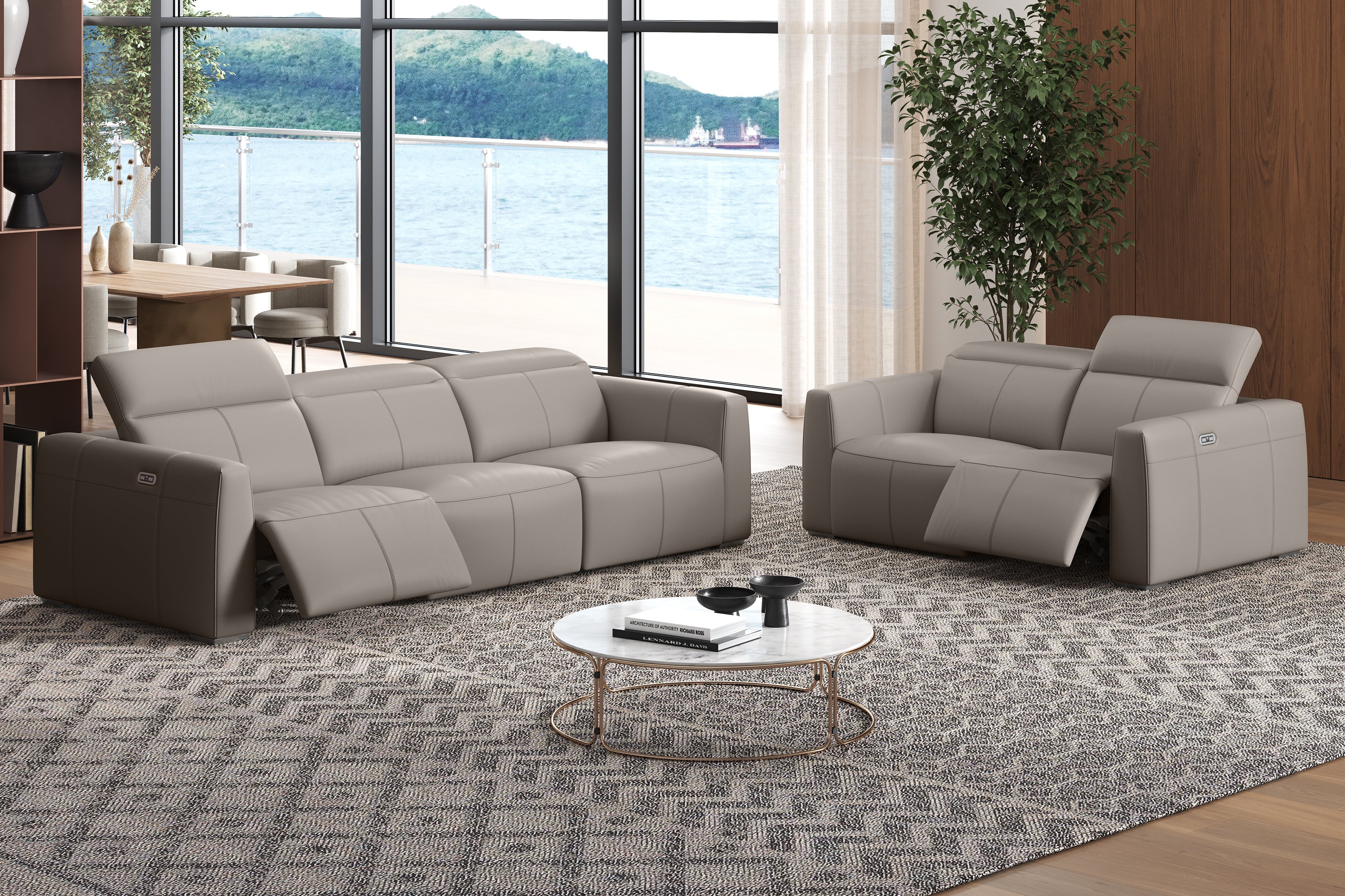 Carmen Leather Dual Recliner Lounge - Image 59