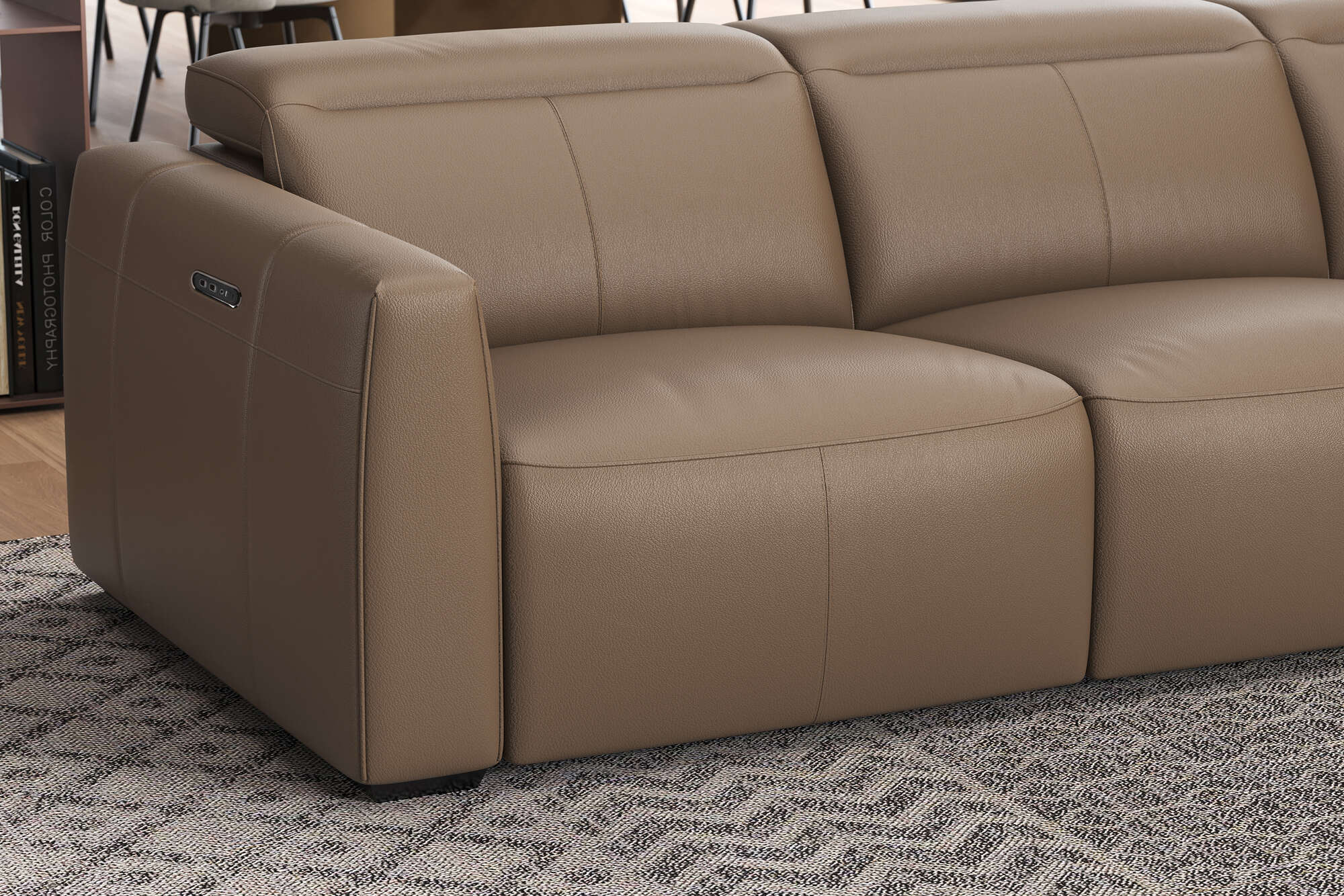 Carmen Leather Dual Recliner Lounge - Image 6