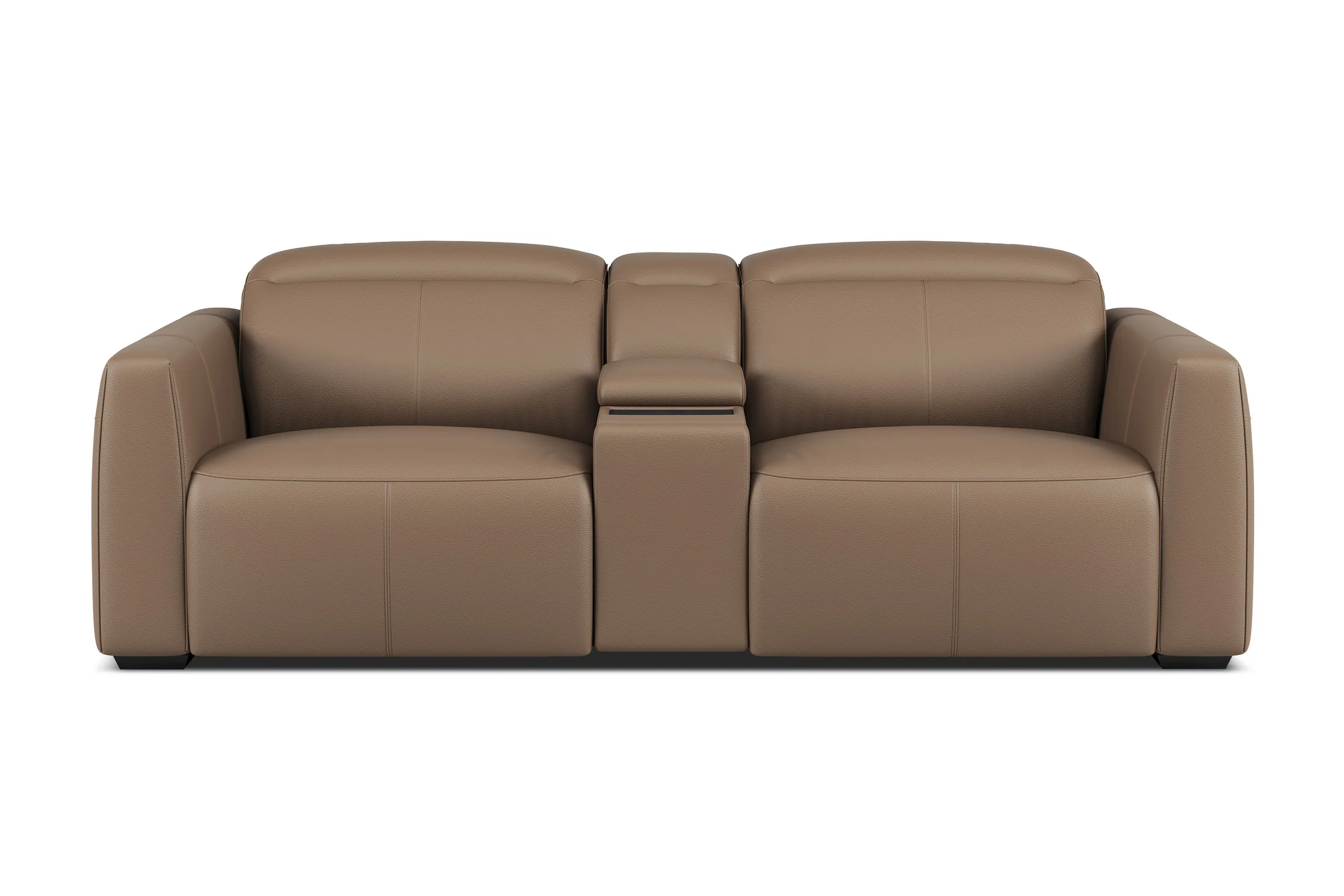 Carmen Leather Dual Recliner Lounge with Console - Image 8