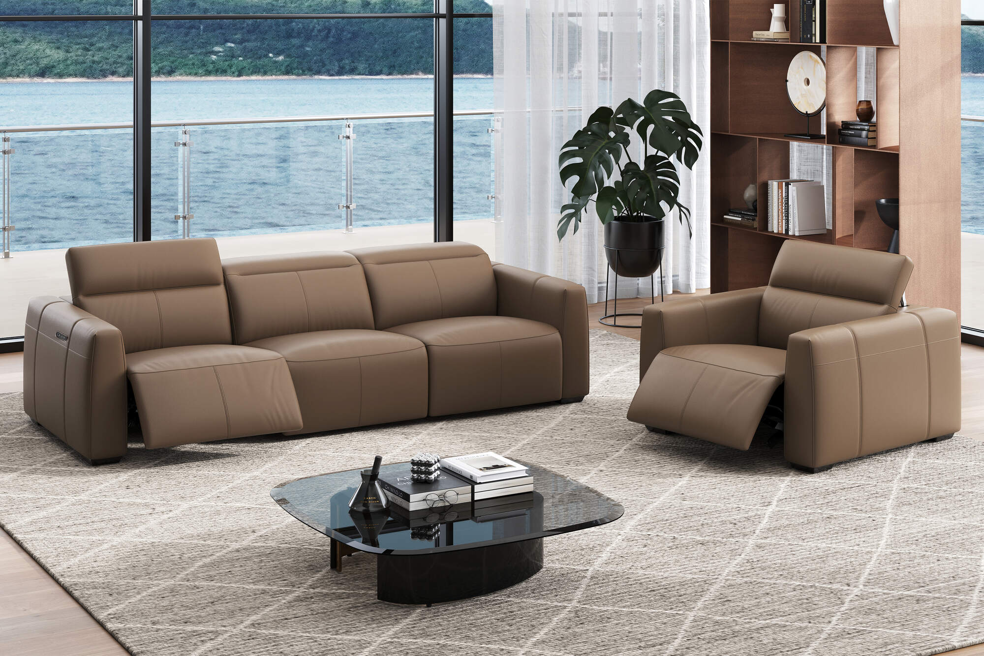 Carmen Leather Recliner Accent Chair - Image 12