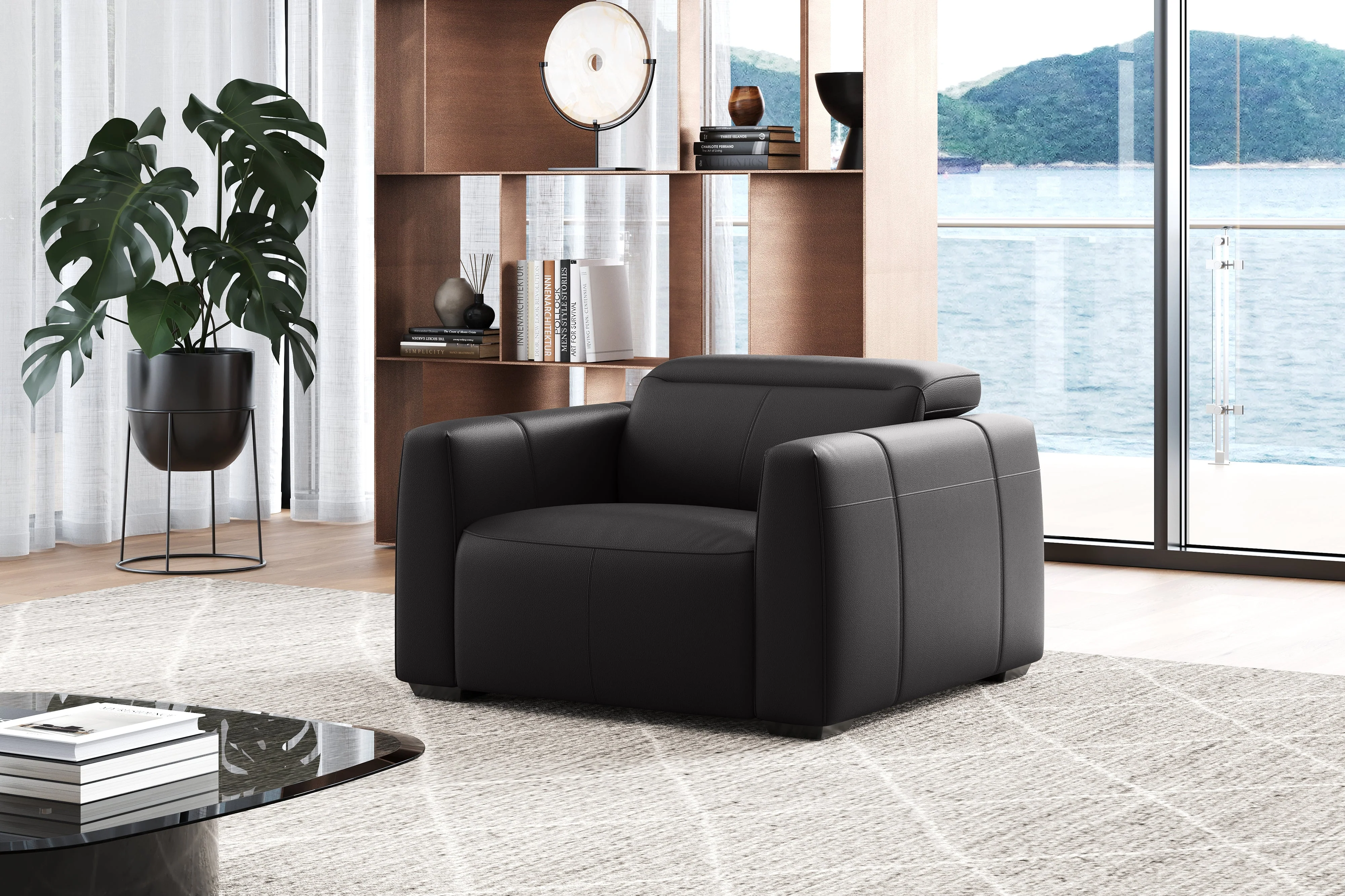 Carmen Leather Recliner Accent Chair - Image 19
