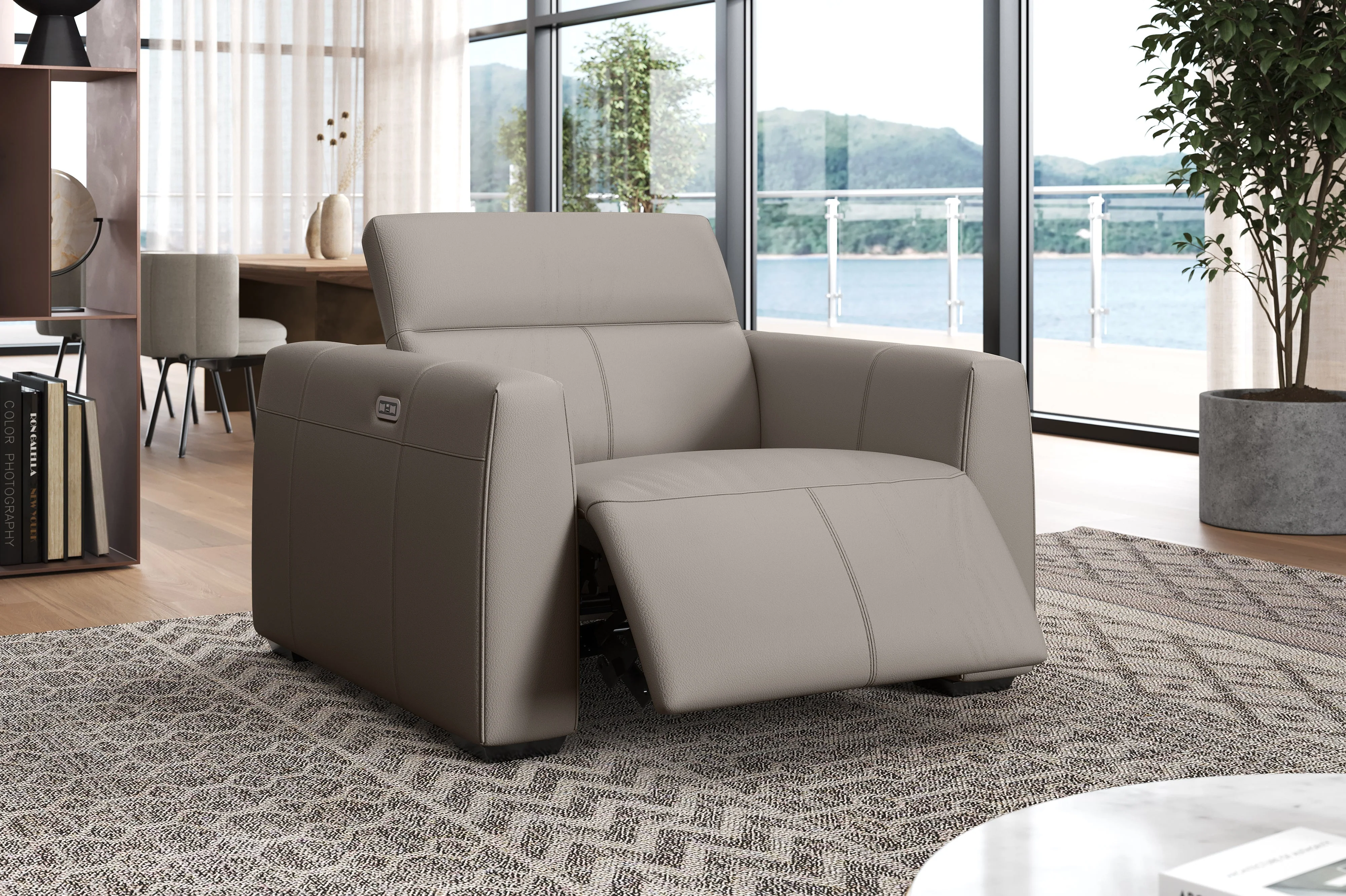 Carmen Leather Recliner Accent Chair - Image 28