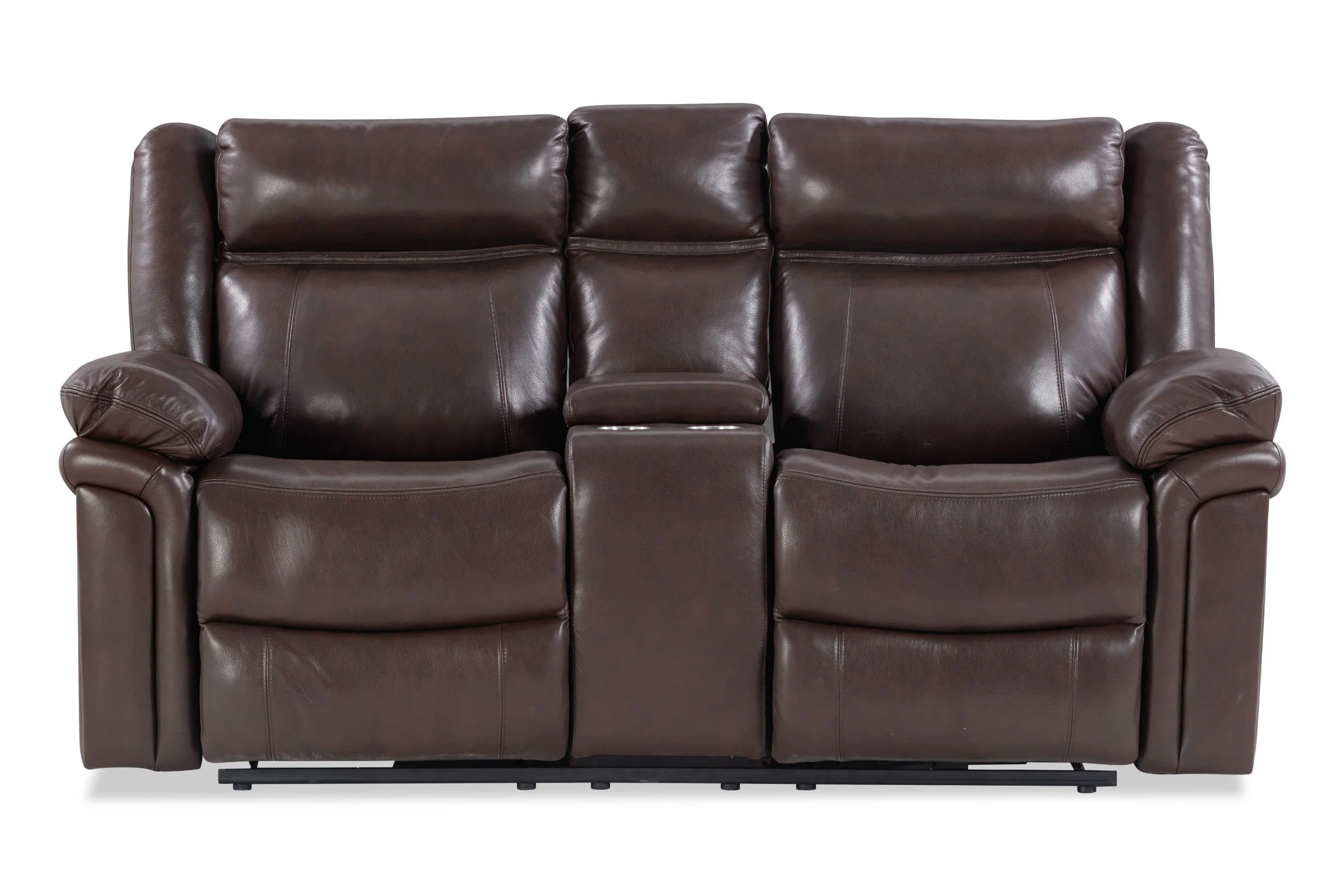 Charlie Leather Recliner Lounge with Console - Image 4