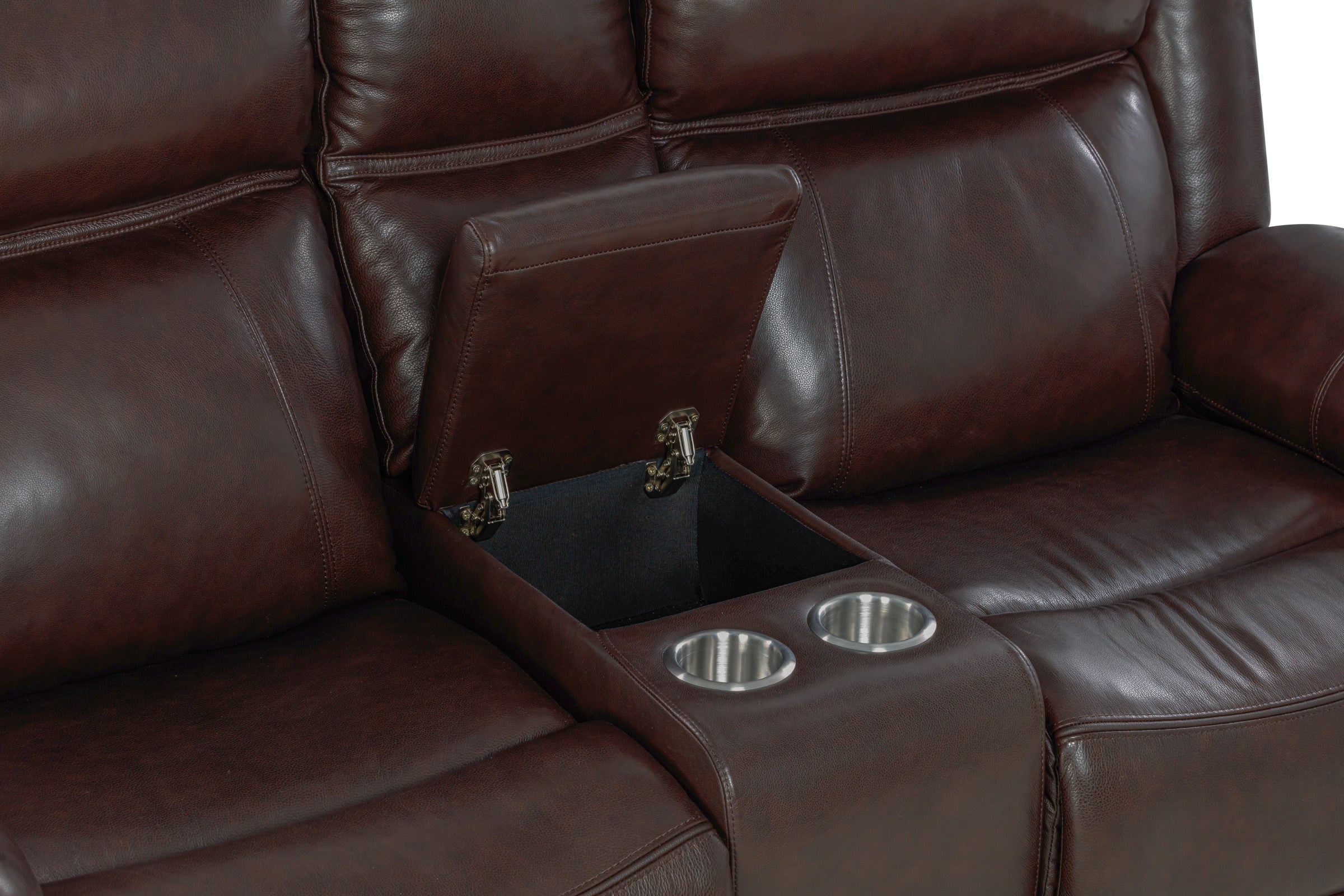 Charlie Leather Recliner Lounge with Console - Image 5