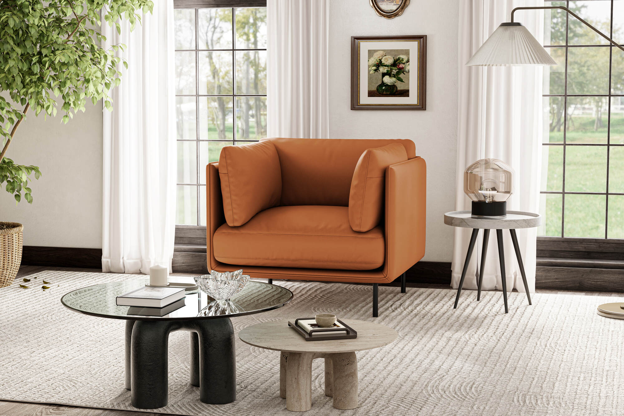 Chloe Leather Accent Chair - Image 4