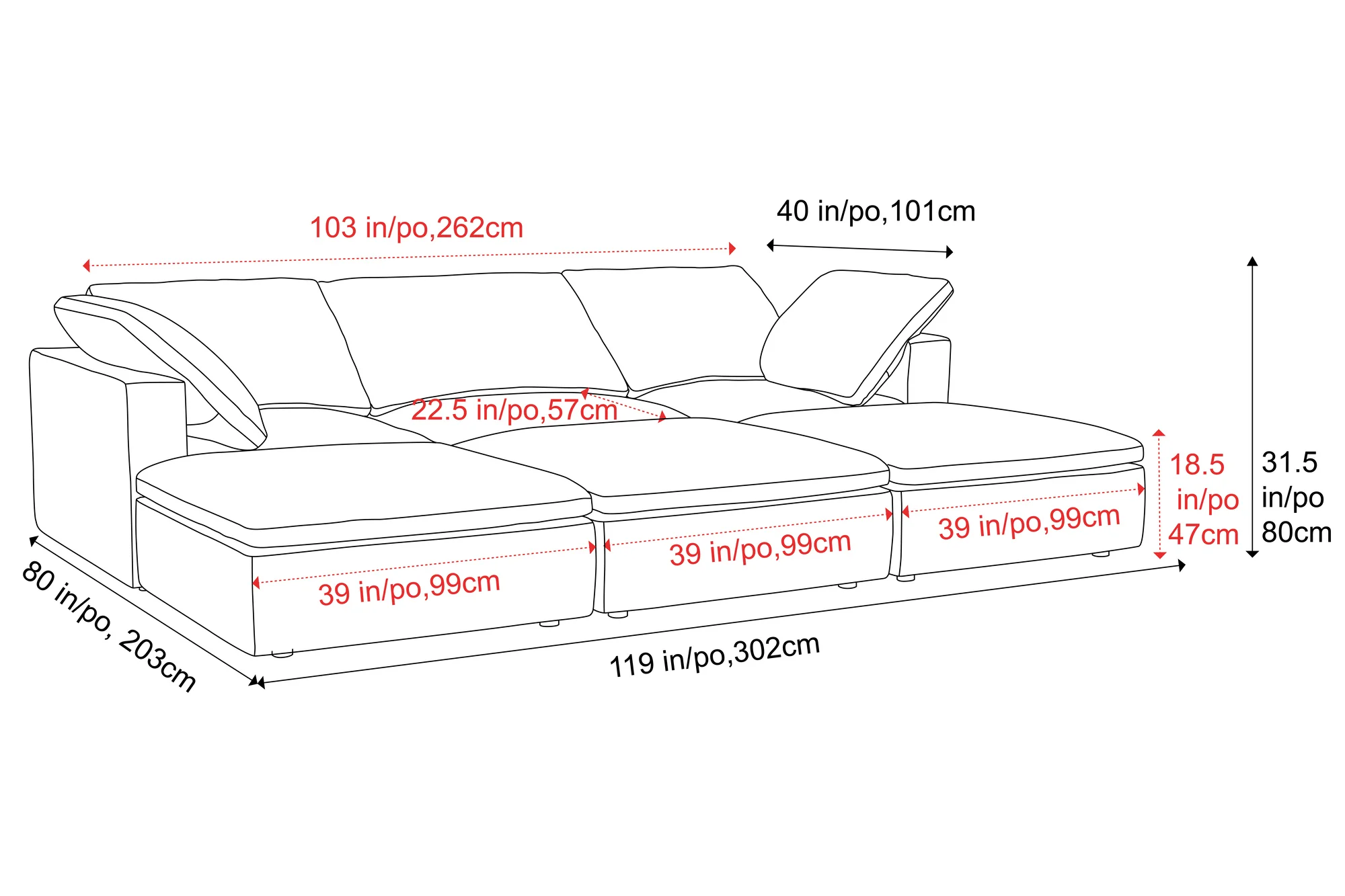 Claire Leather Modular Lounge - Image 103