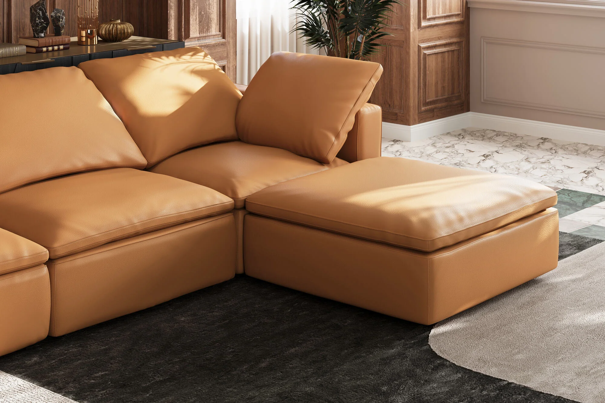 Claire Leather Modular Lounge - Image 128