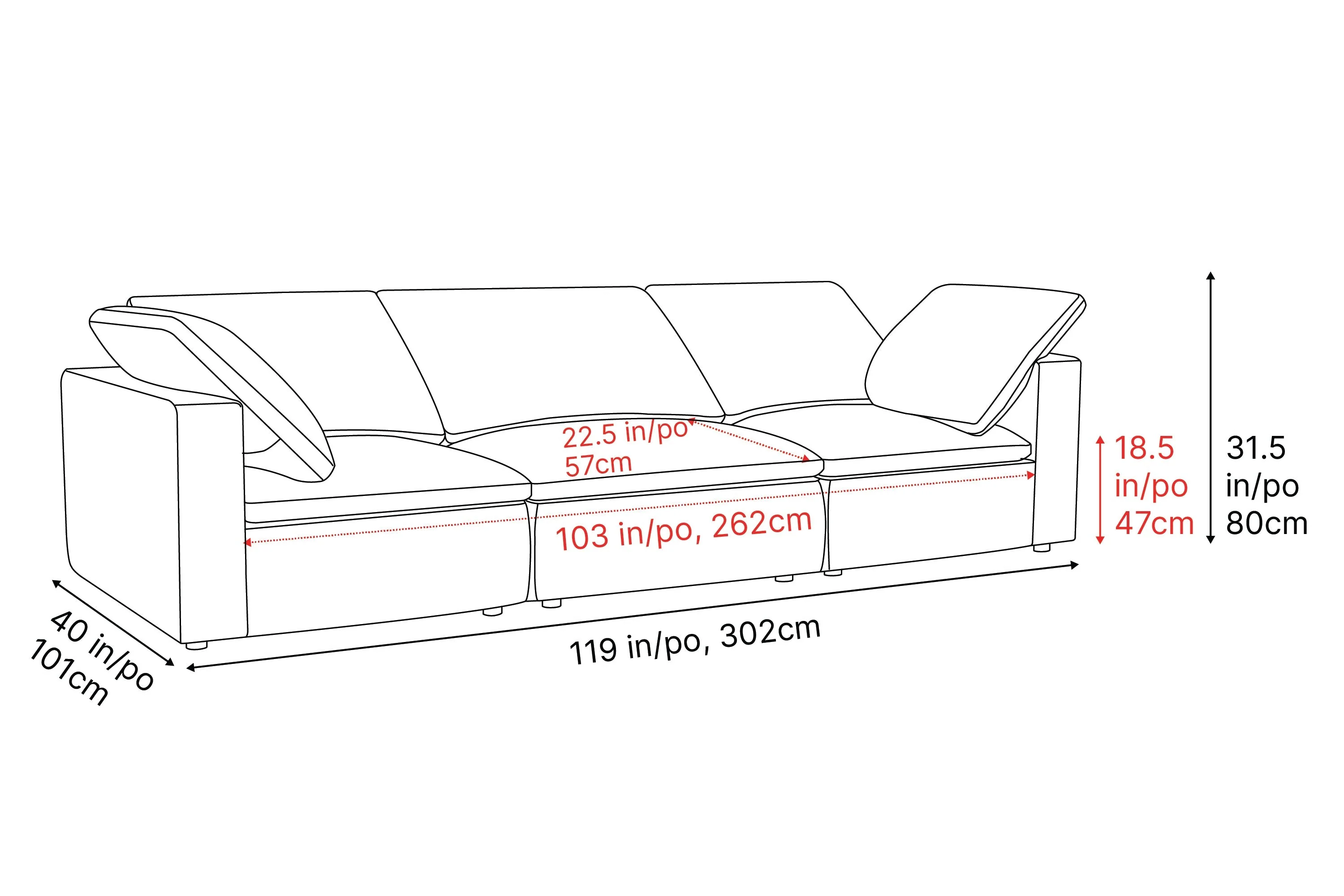 Claire Leather Modular Lounge - Image 13