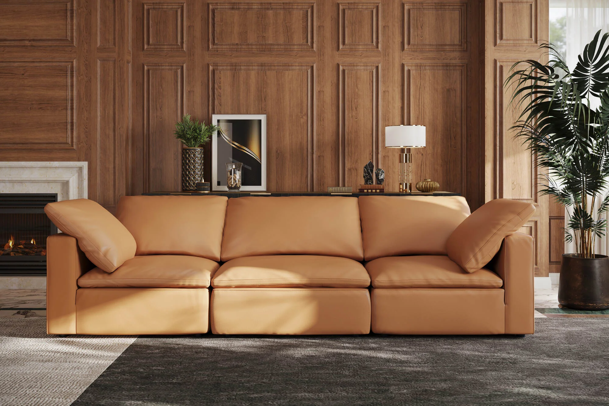Claire Leather Modular Lounge - Image 131
