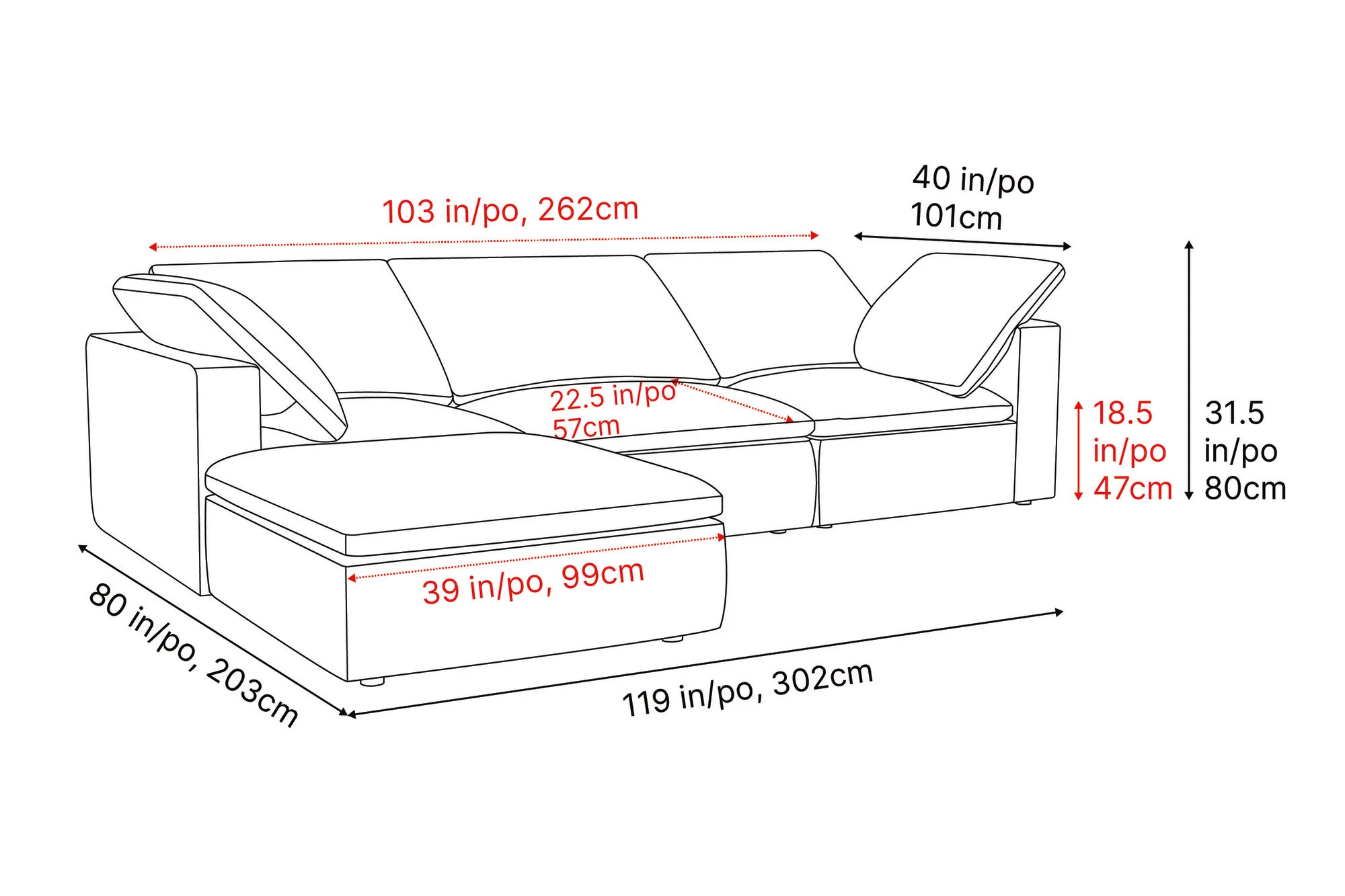 Claire Leather Modular Lounge - Image 141