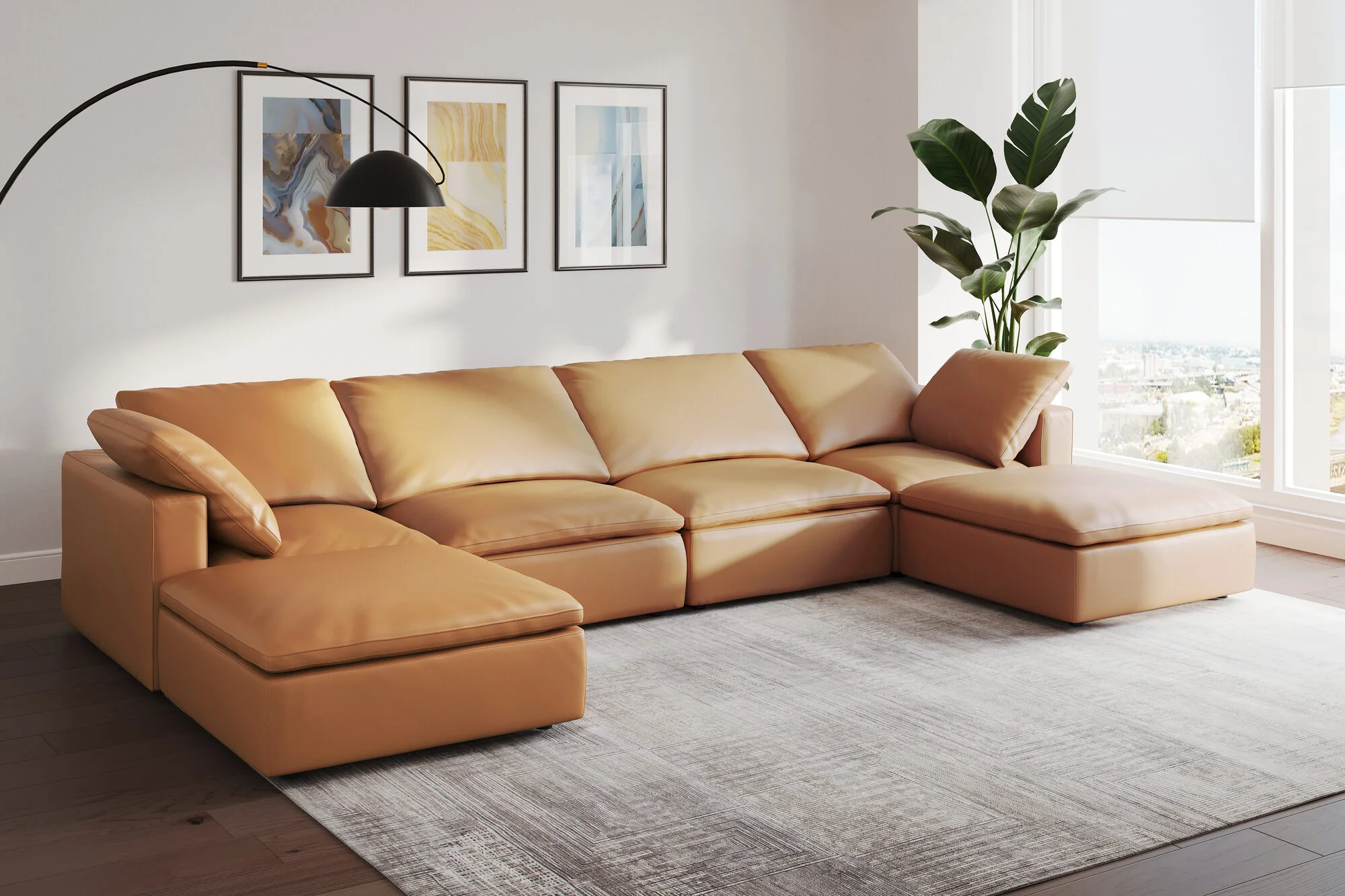 Claire Leather Modular Lounge - Image 152