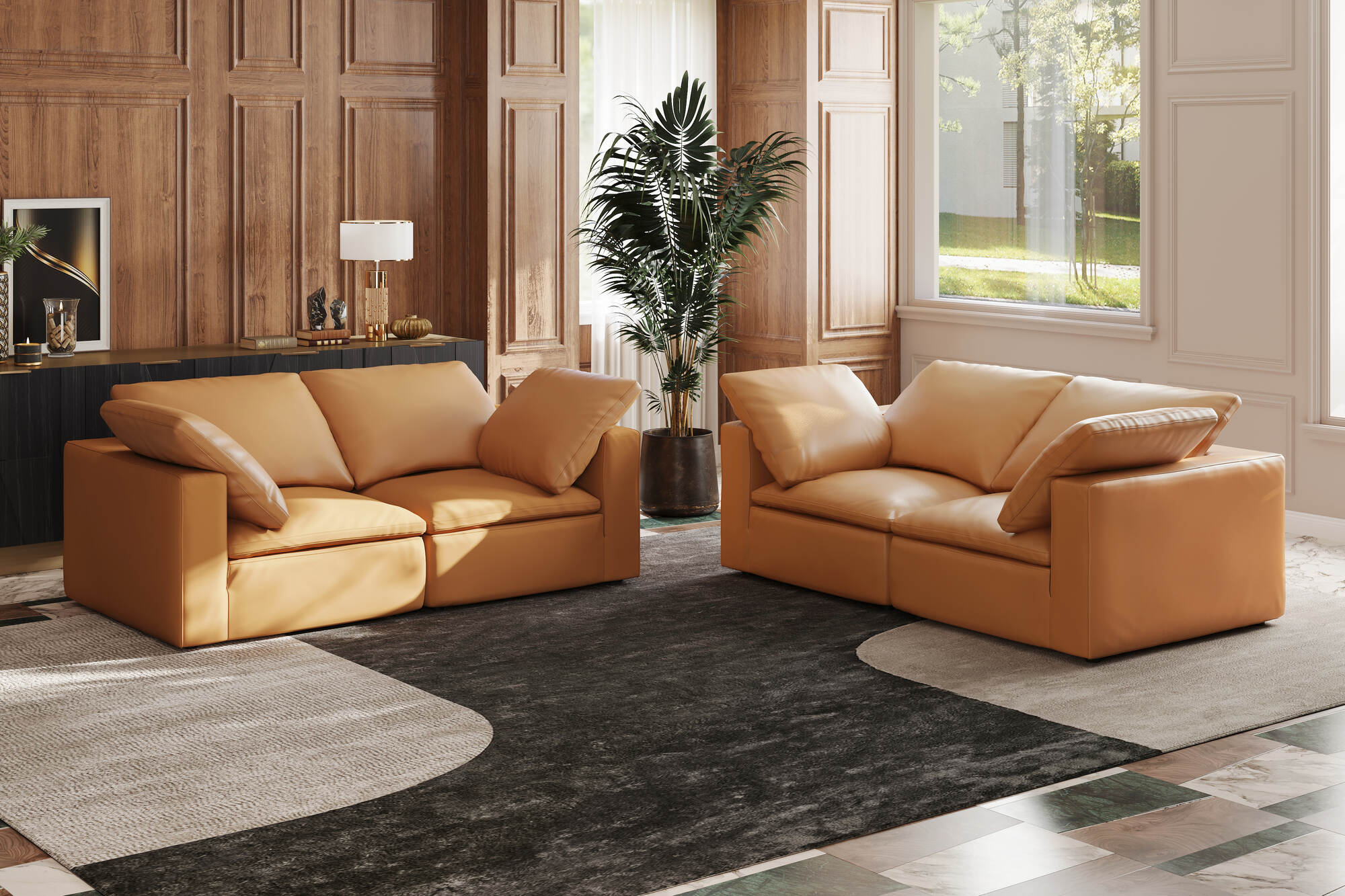 Claire Leather Modular Lounge - Image 154