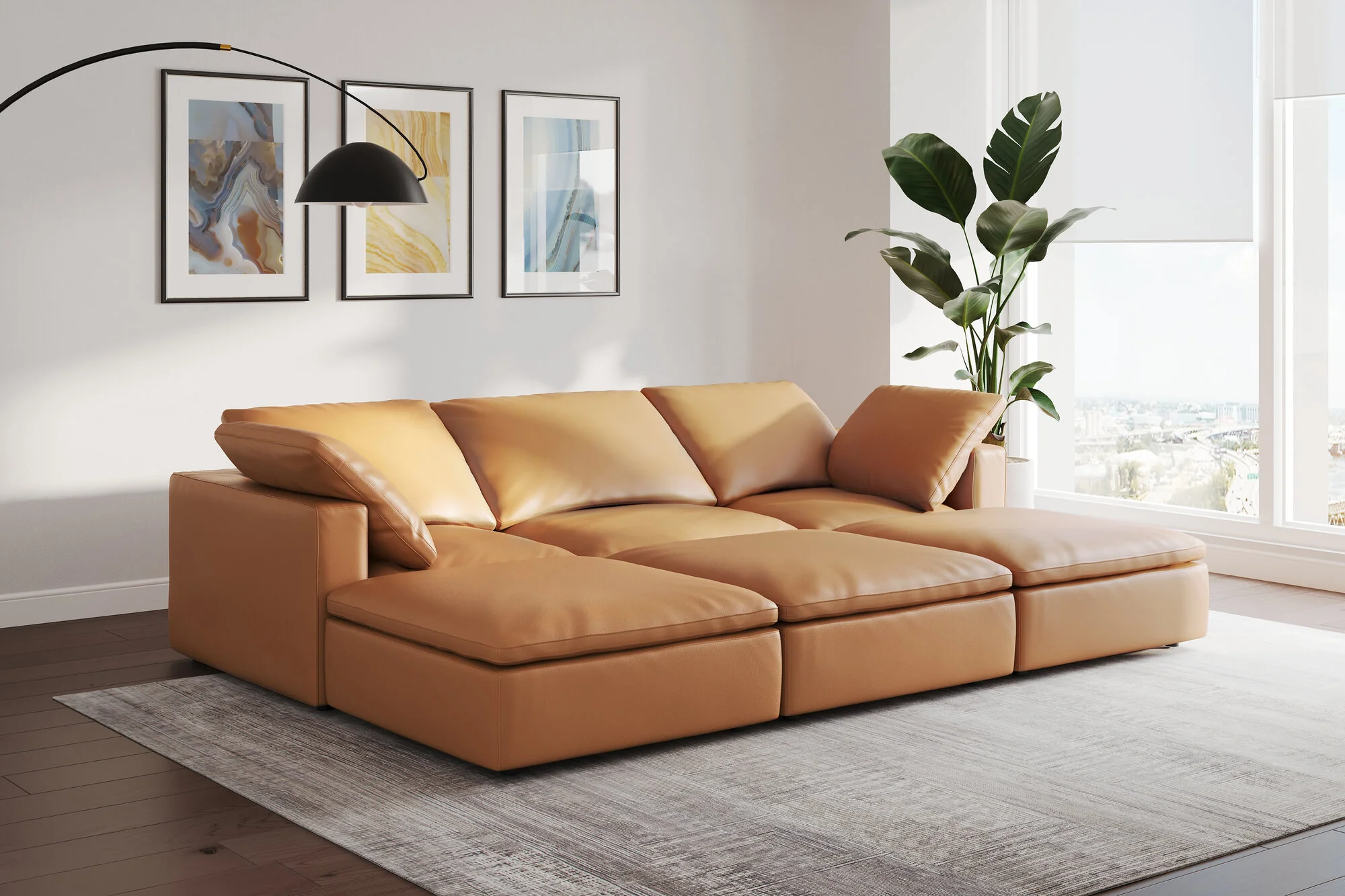 Claire Leather Modular Lounge - Image 158