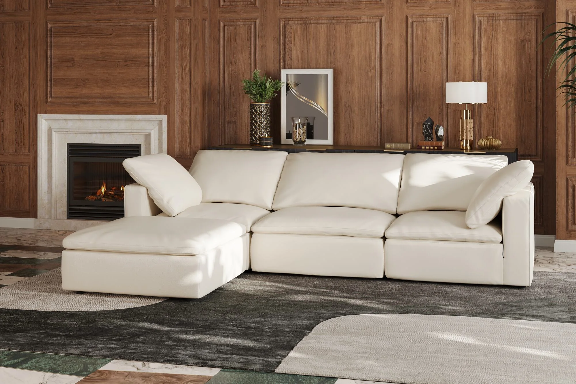 Claire Leather Modular Lounge - Image 22