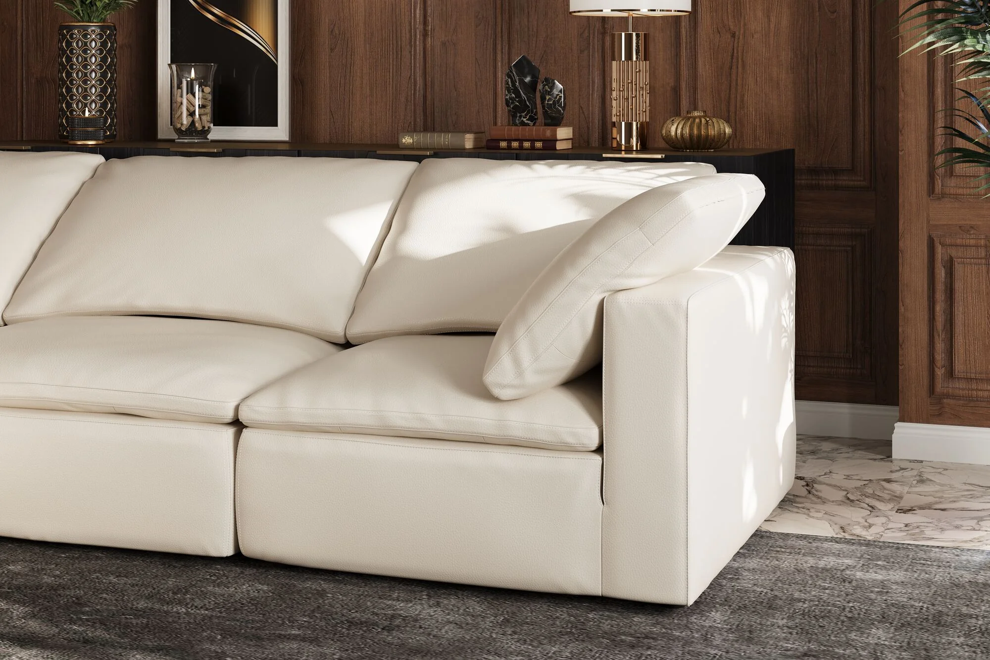 Claire Leather Modular Lounge - Image 60