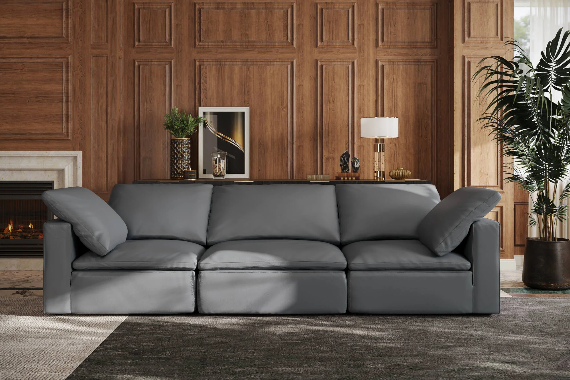 Claire Leather Modular Lounge - Image 64