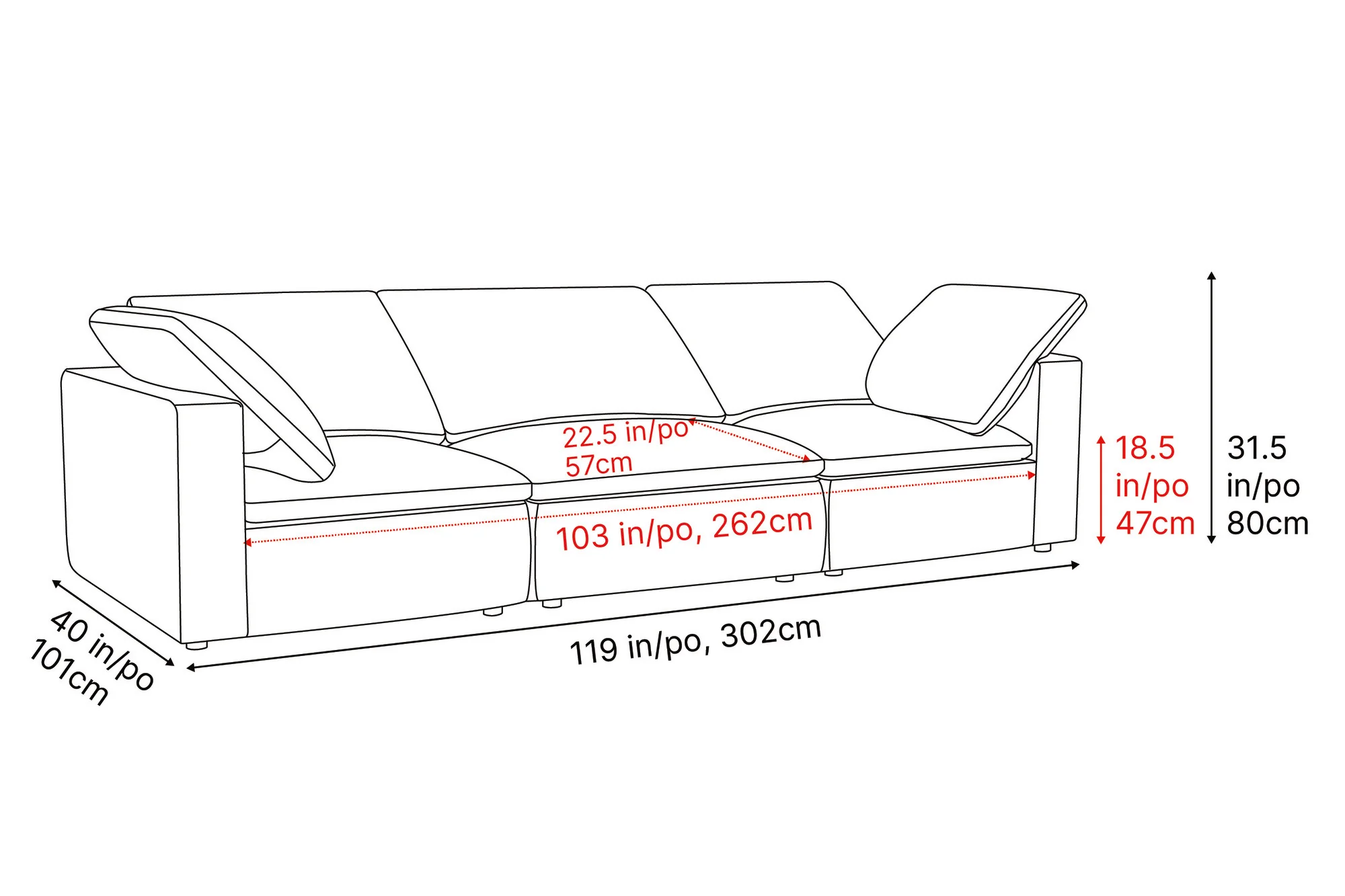 Claire Leather Modular Lounge - Image 73