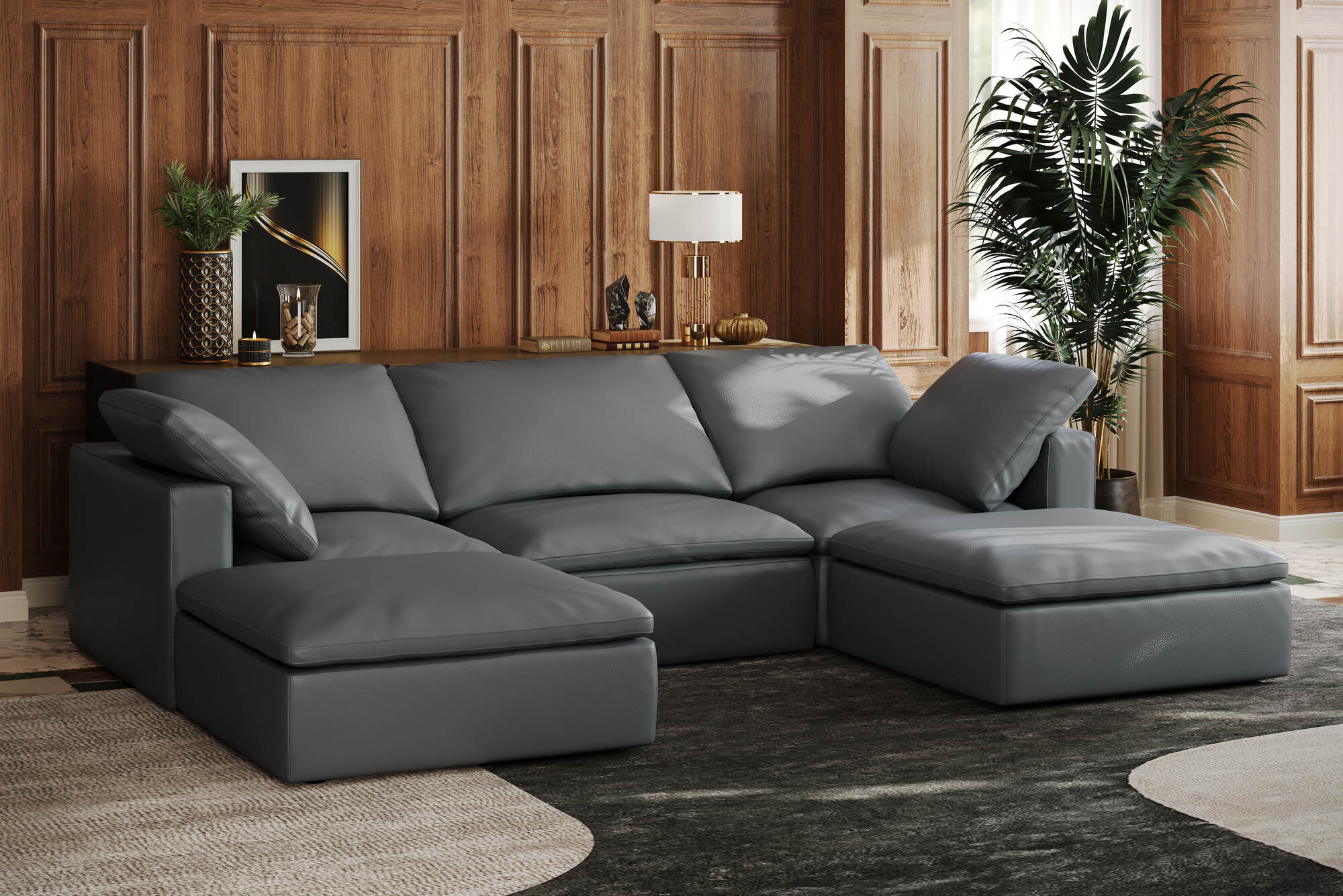 Claire Leather Modular Lounge - Image 76
