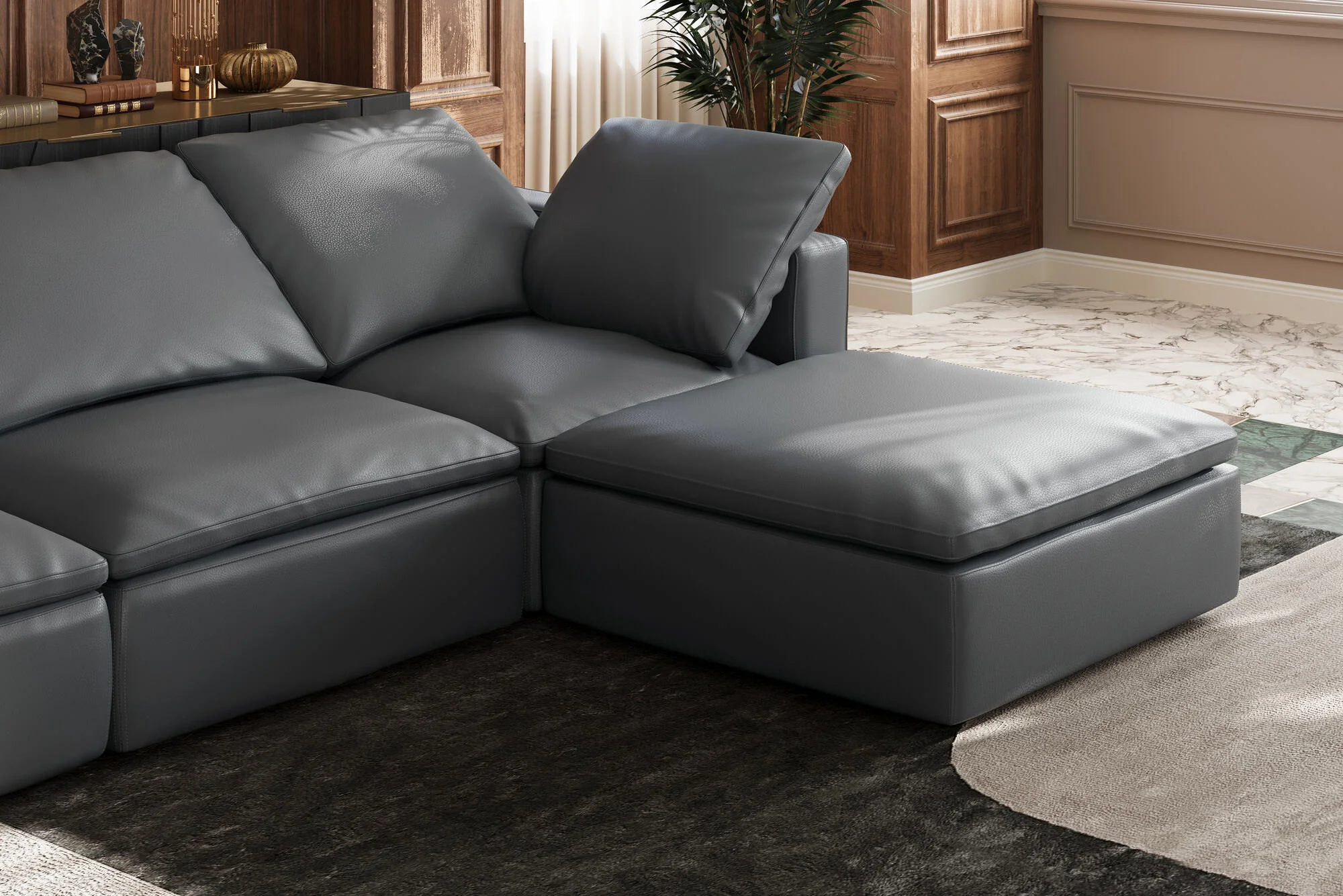 Claire Leather Modular Lounge - Image 79