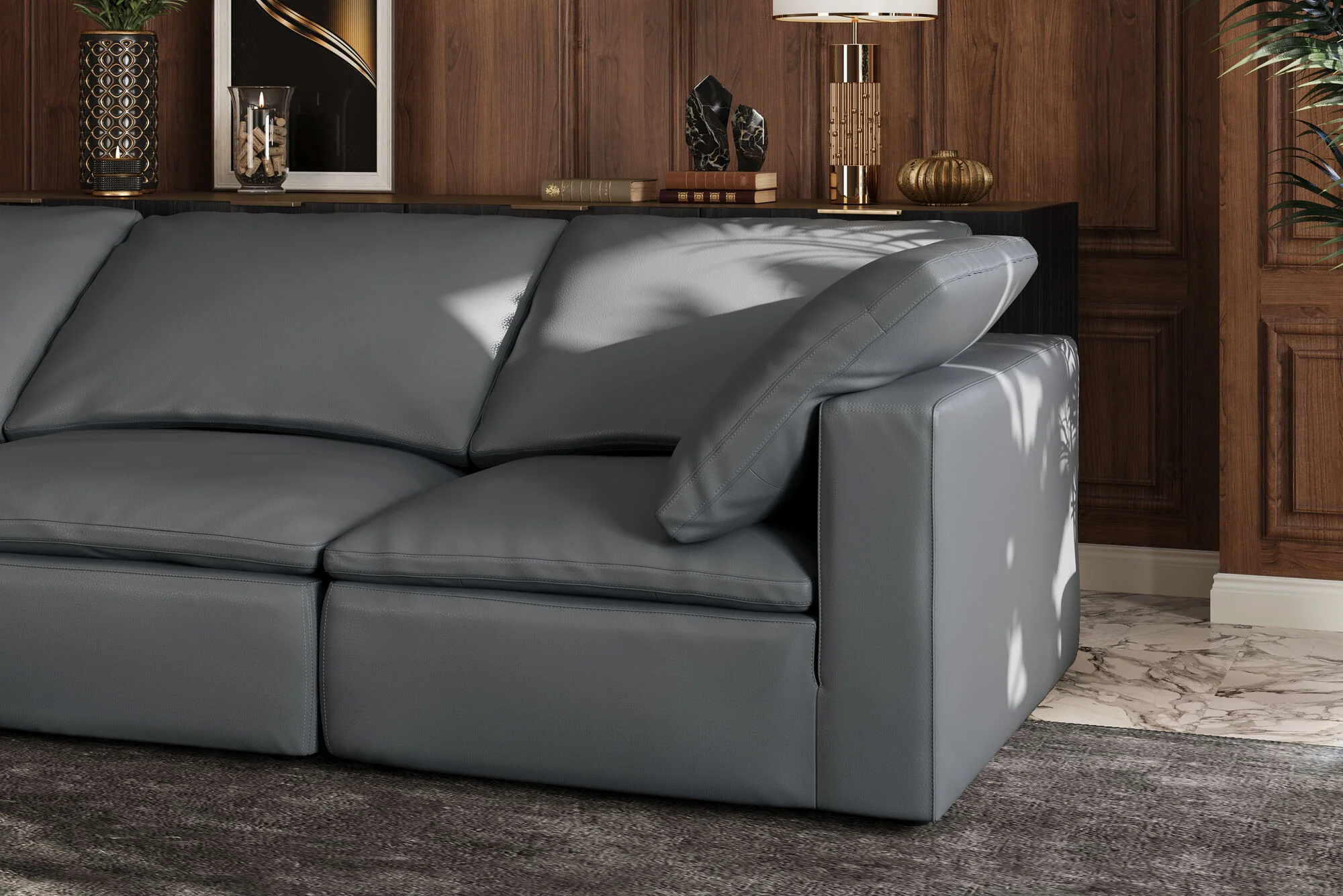 Claire Leather Modular Lounge - Image 80